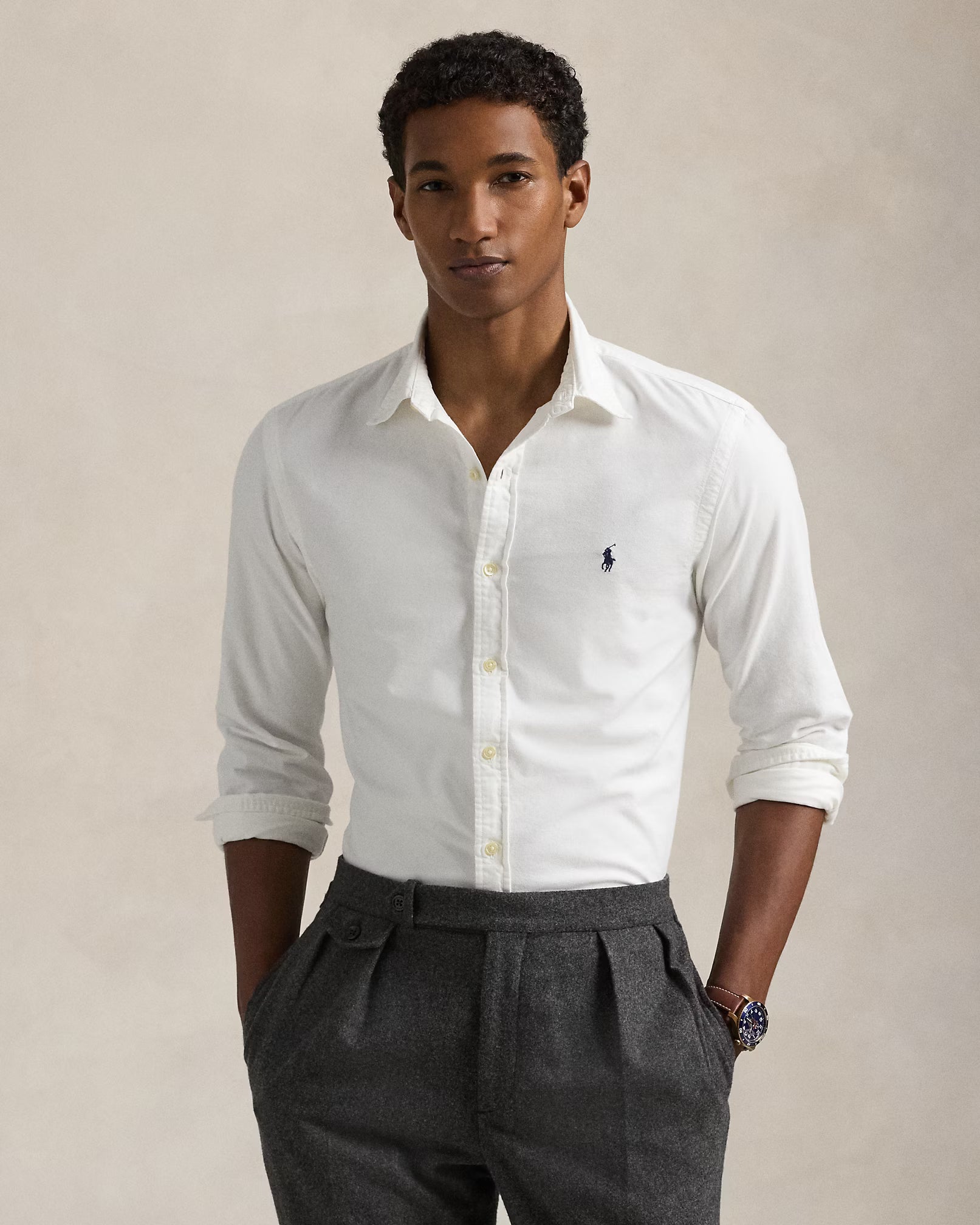 Chemise Oxford teinte en pièce Slim Fit