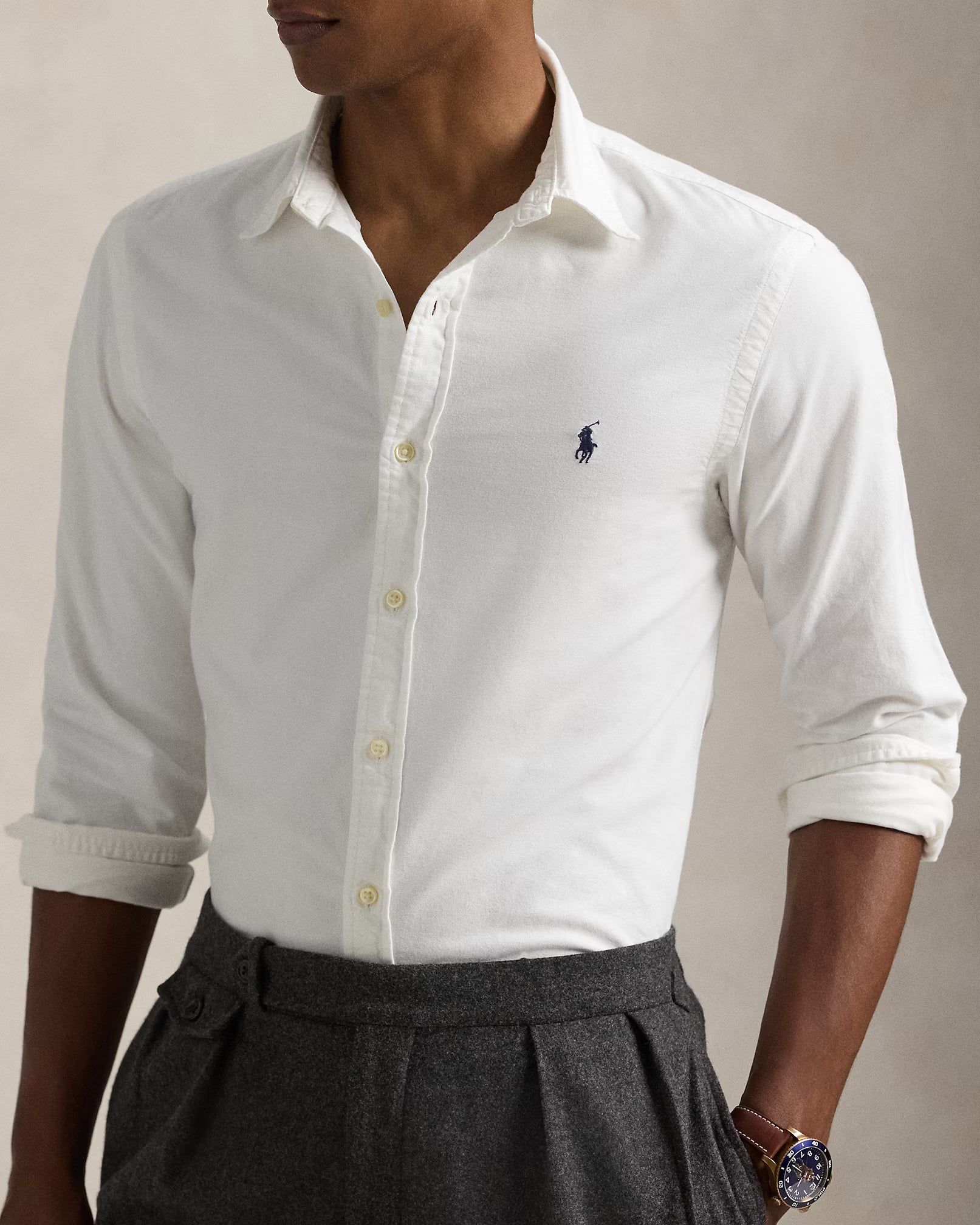 Chemise Oxford teinte en pièce Slim Fit