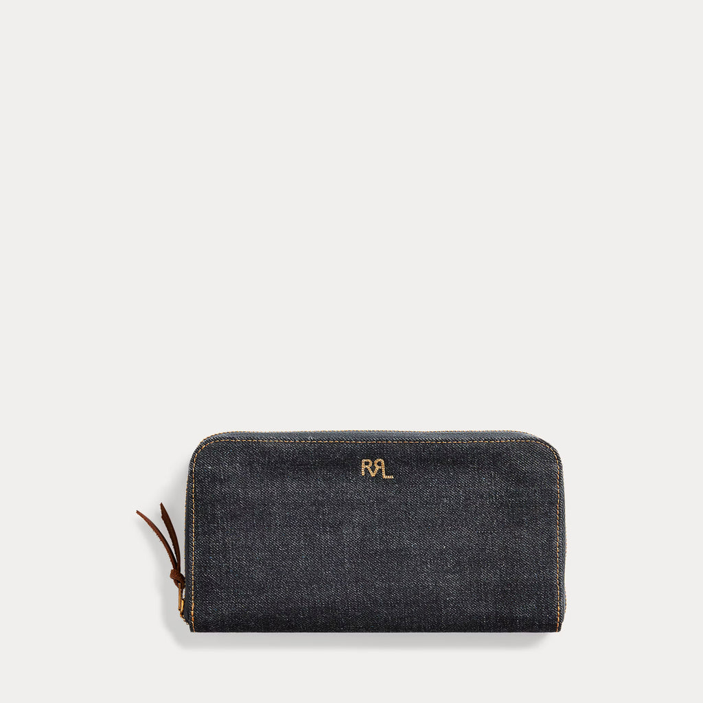 Portefeuille voyage en denim indigo