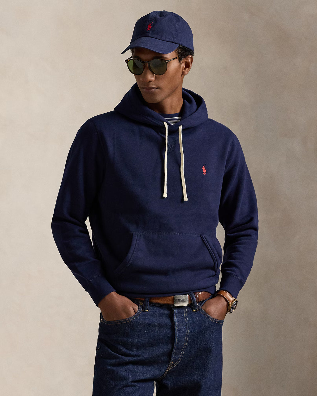Le sweat à capuche RL en molleton