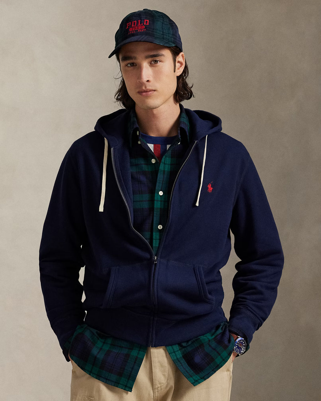 Le sweat à capuche RL en molleton