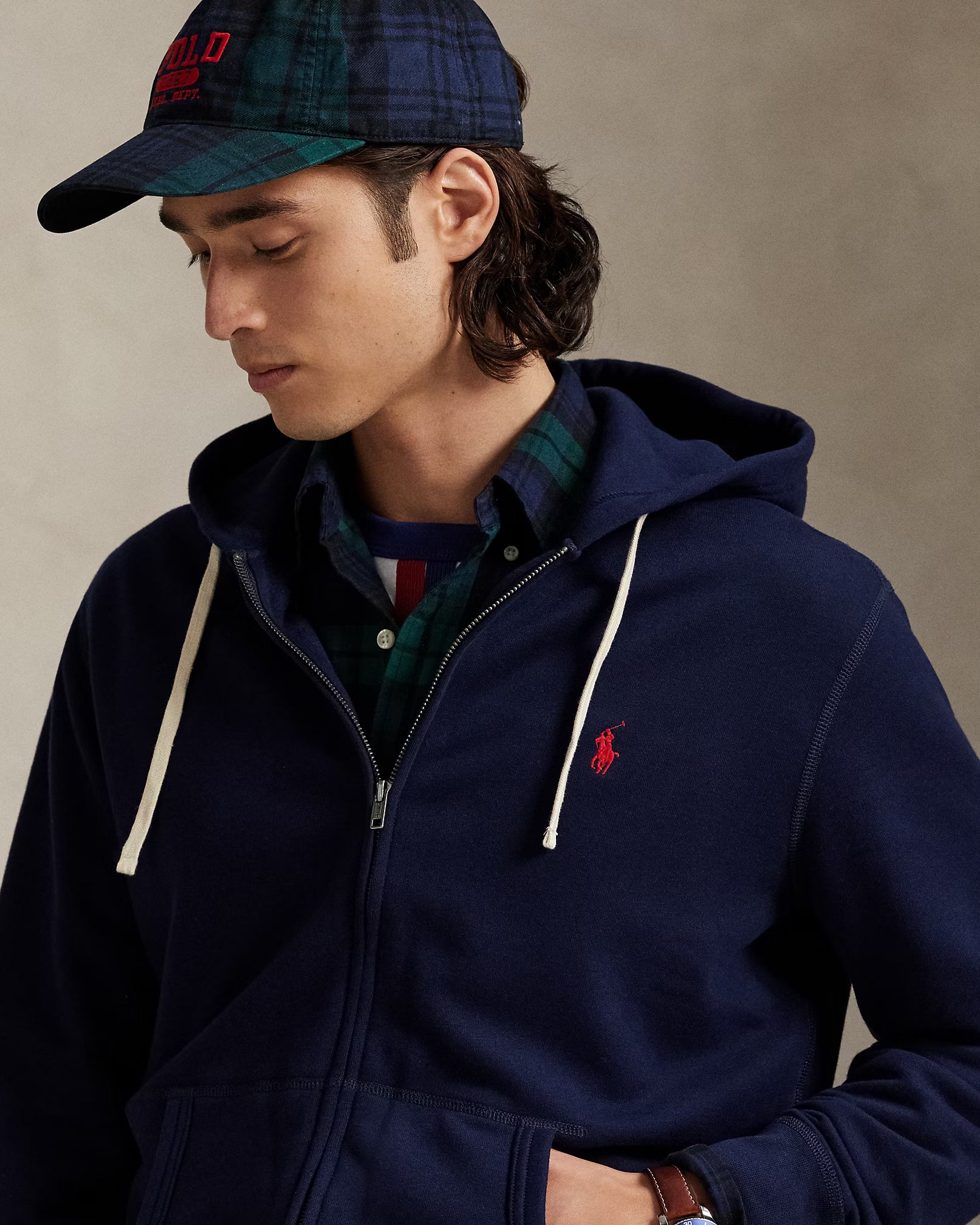 Le sweat à capuche RL en molleton