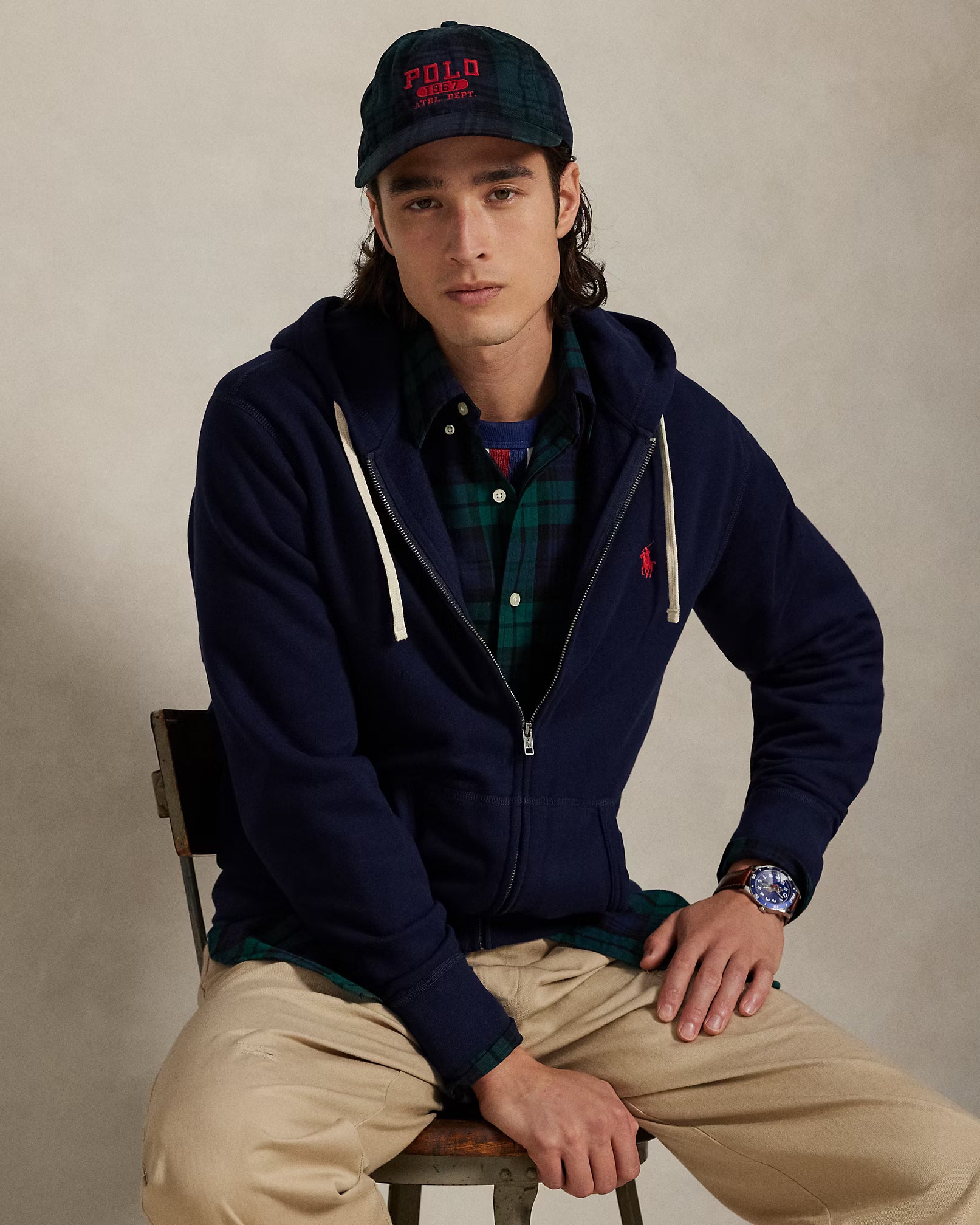 Le sweat à capuche RL en molleton