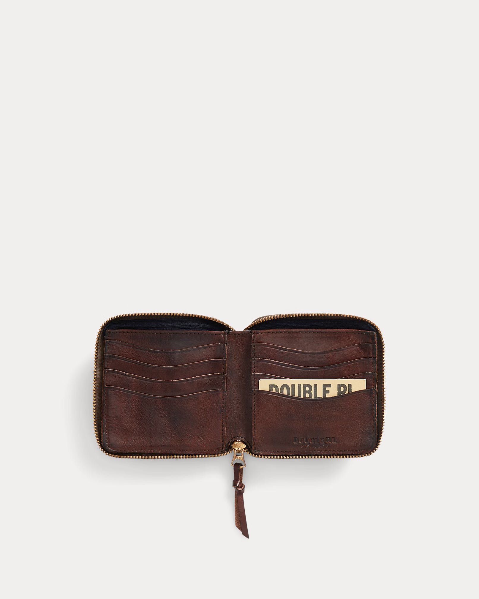 Portefeuille zippé en cuir