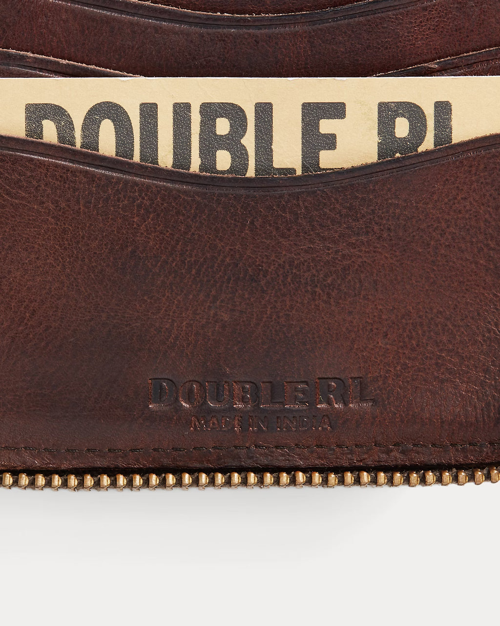 Portefeuille zippé en cuir