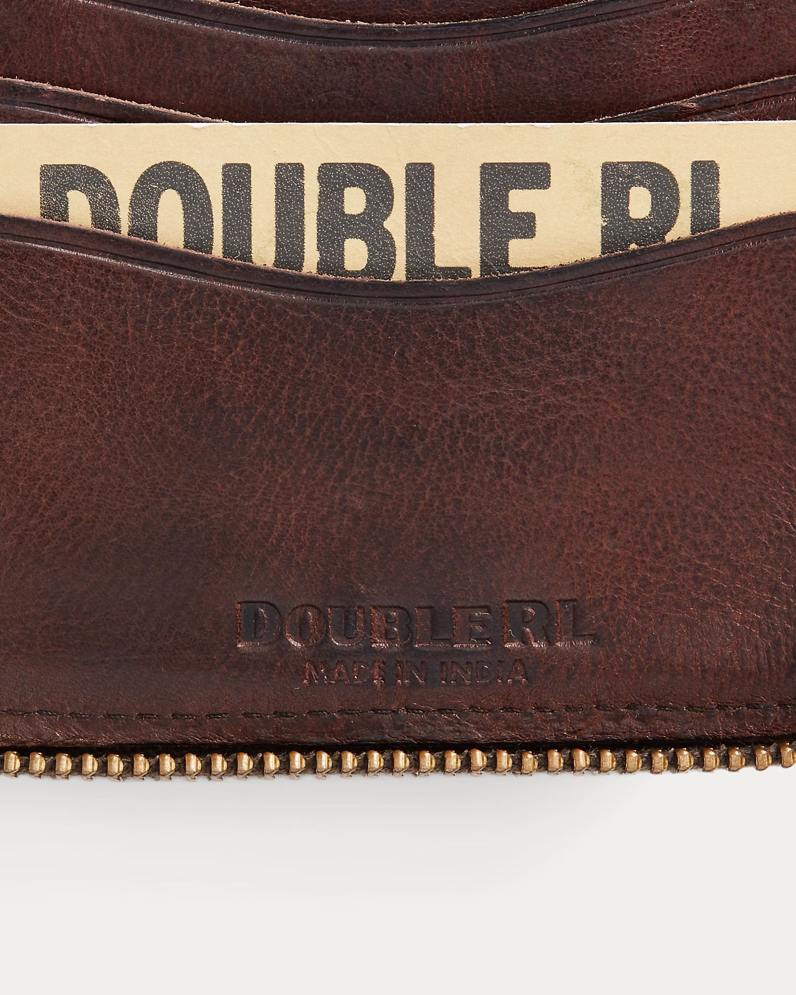 Portefeuille zippé en cuir