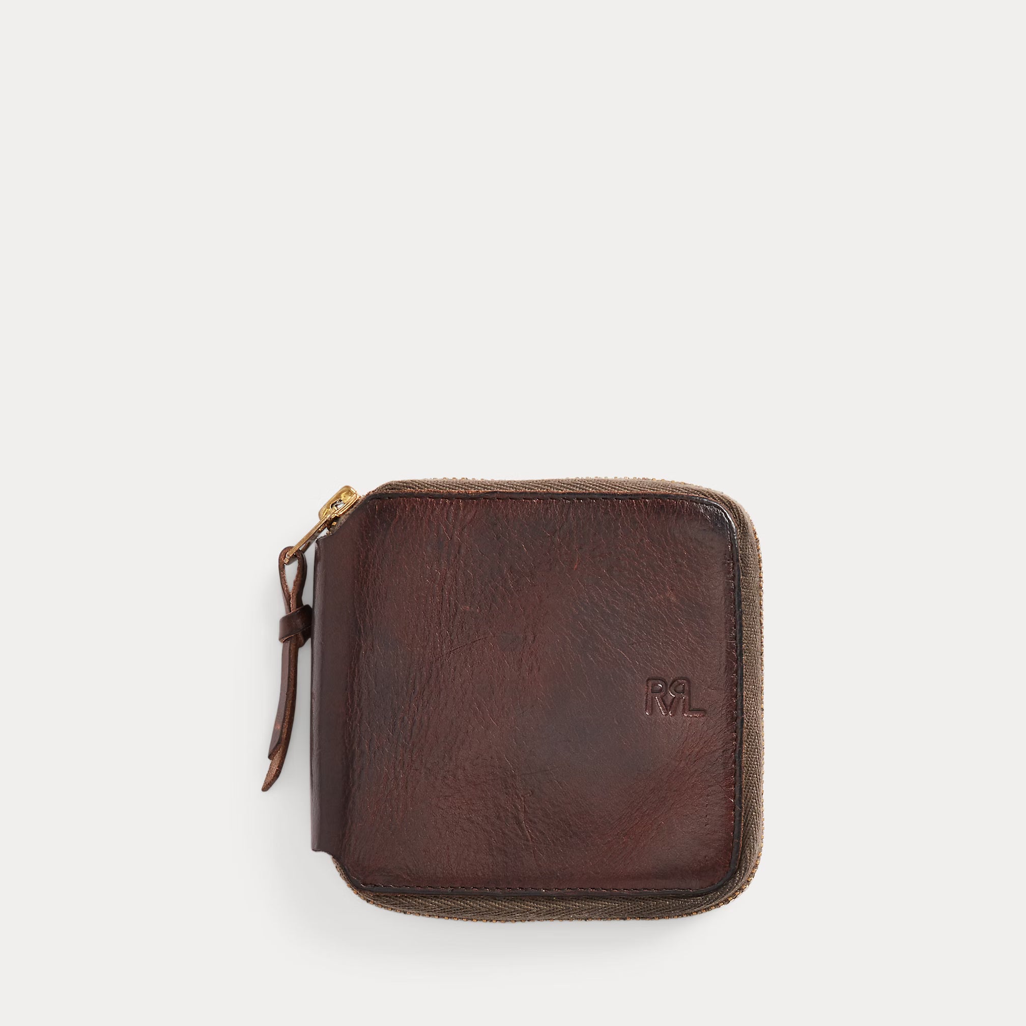 Portefeuille zippé en cuir