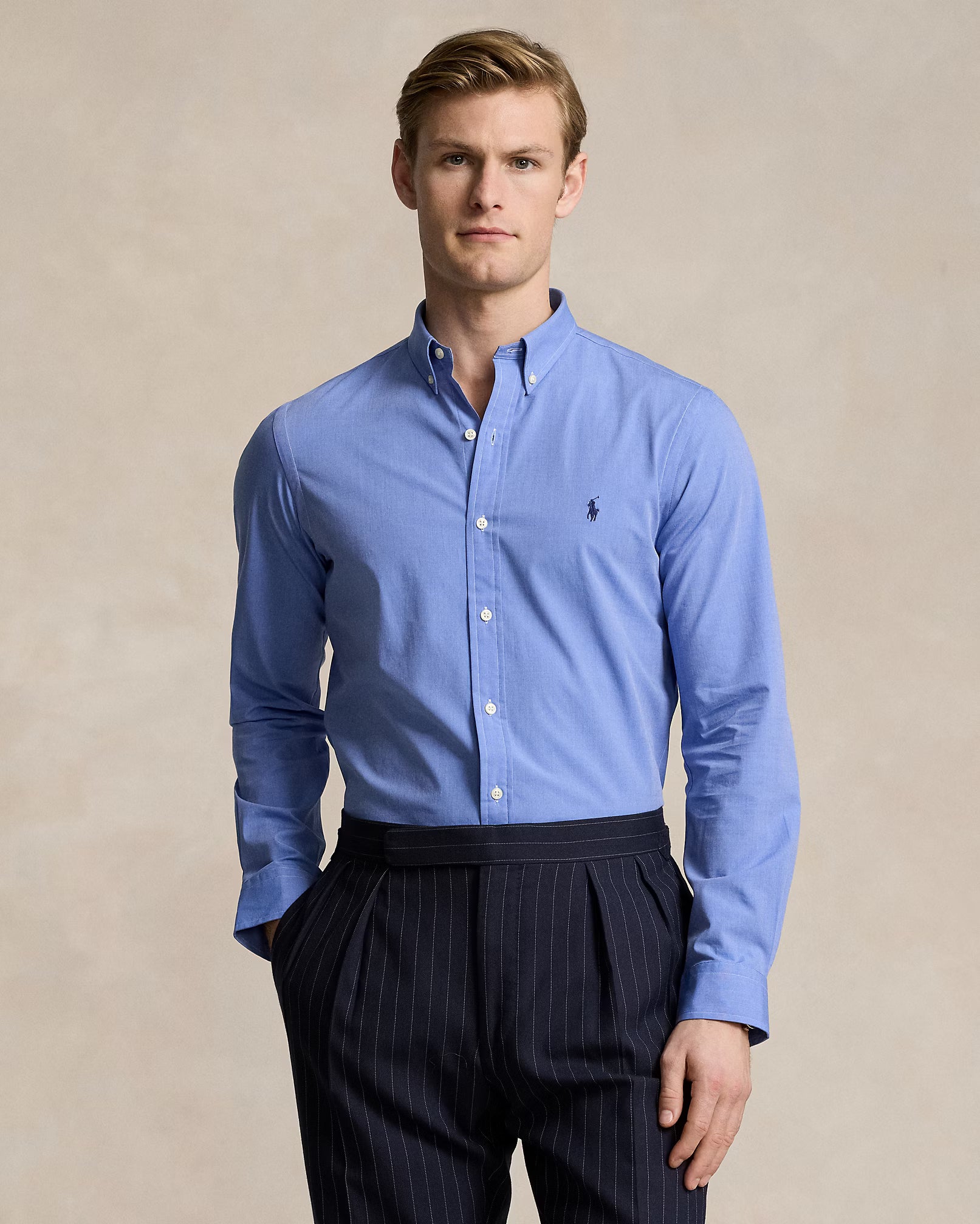 Chemise fil-à-fil cintrée stretch