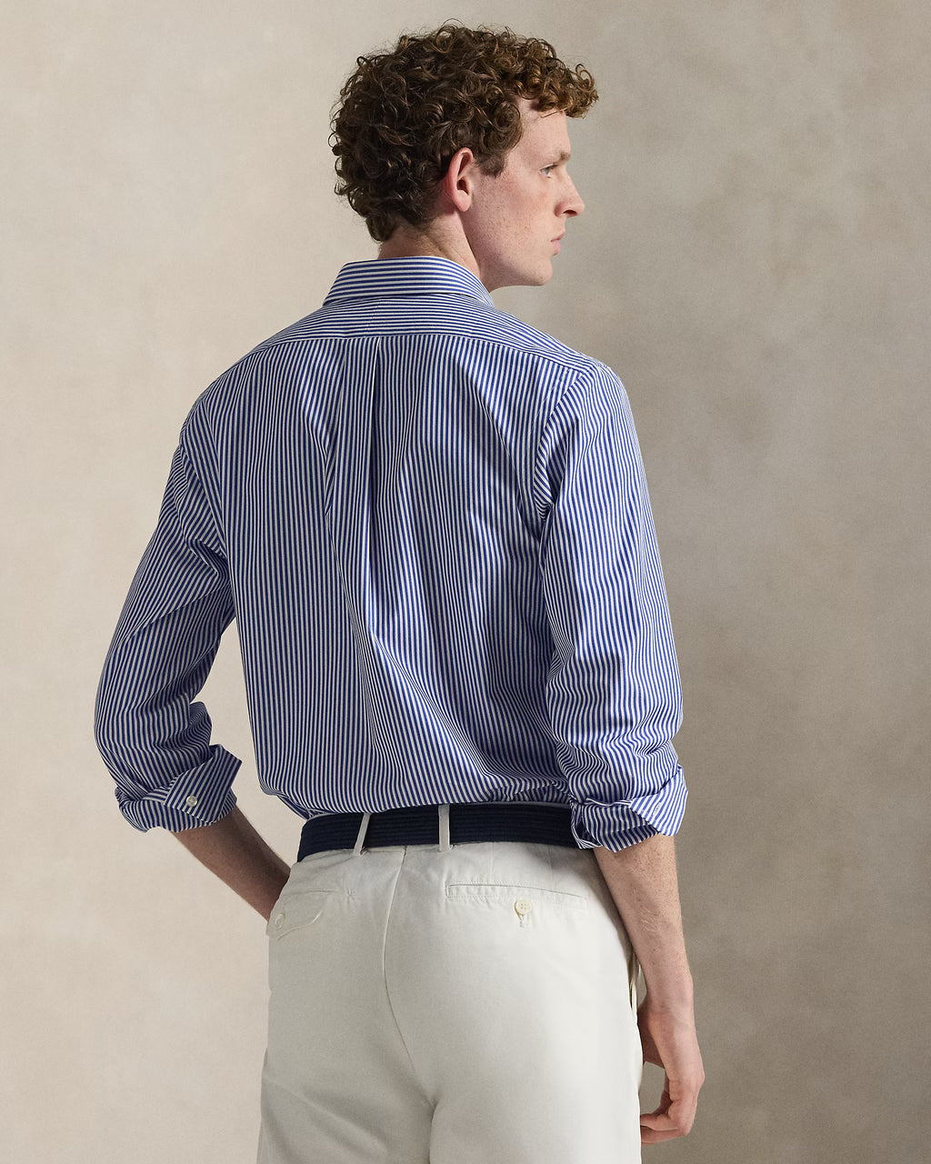 Chemise rayée cintrée popeline stretch
