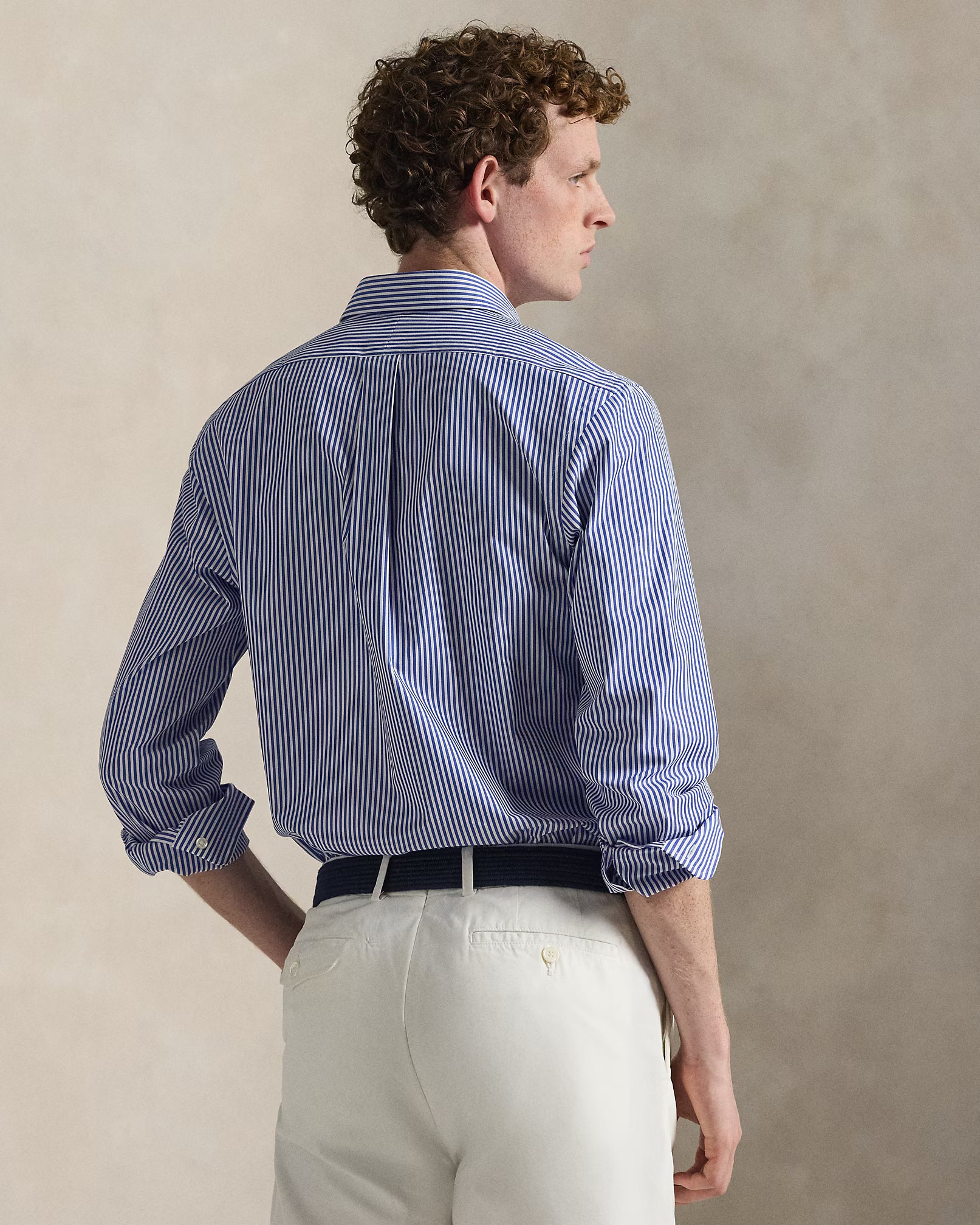 Chemise rayée cintrée popeline stretch