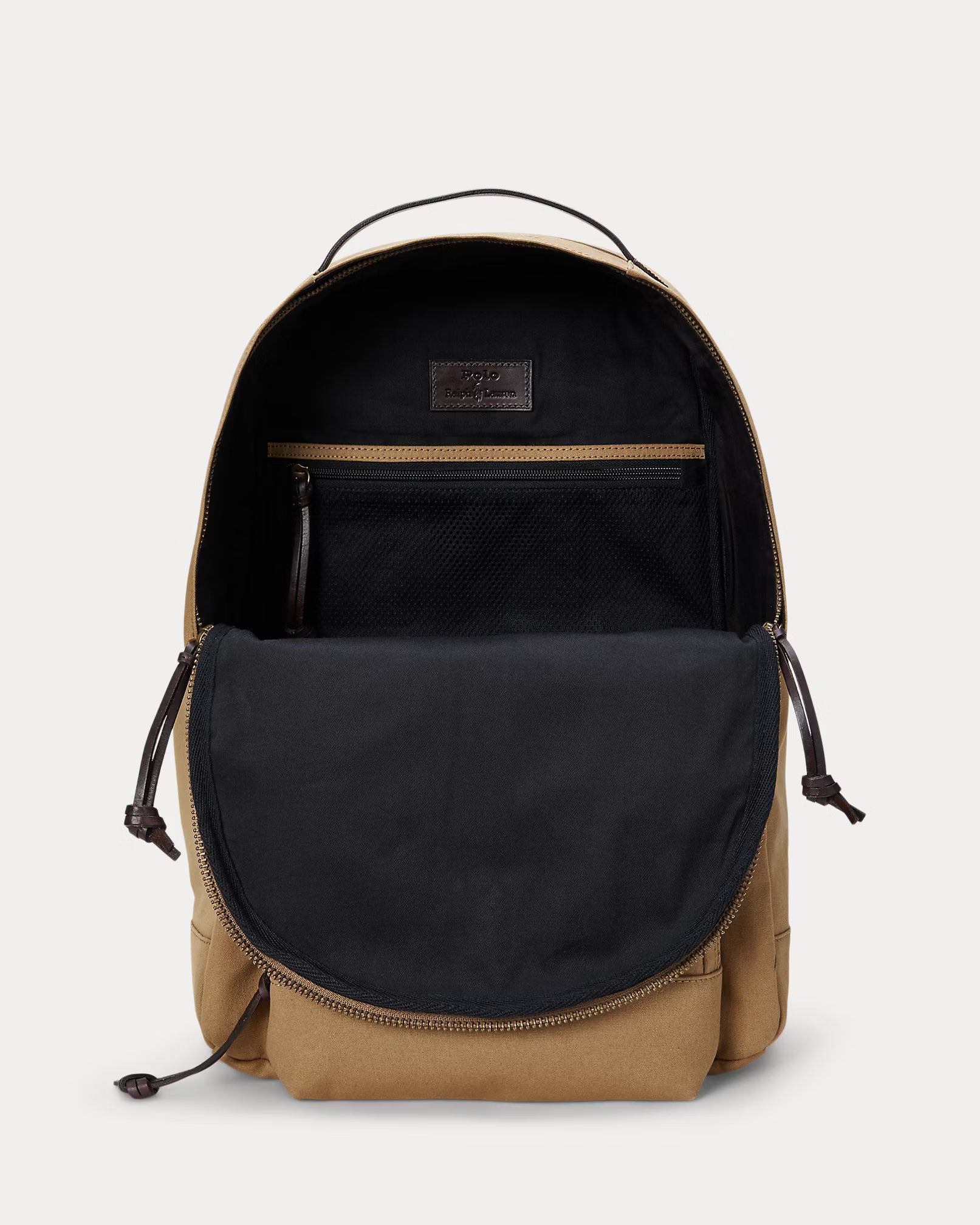 Sac à dos en toile et finition en cuir