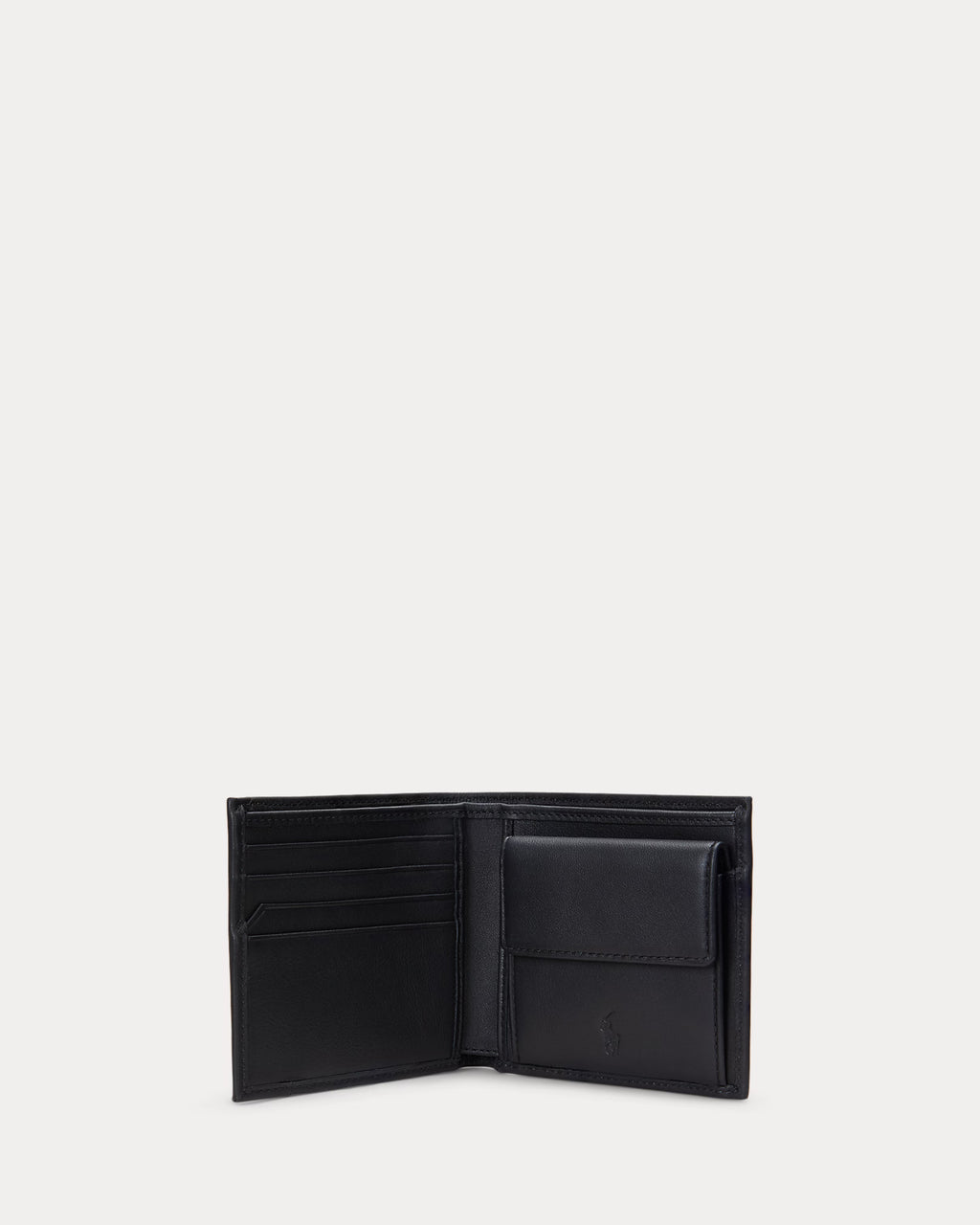 Porte-monnaie et billets en cuir lisse