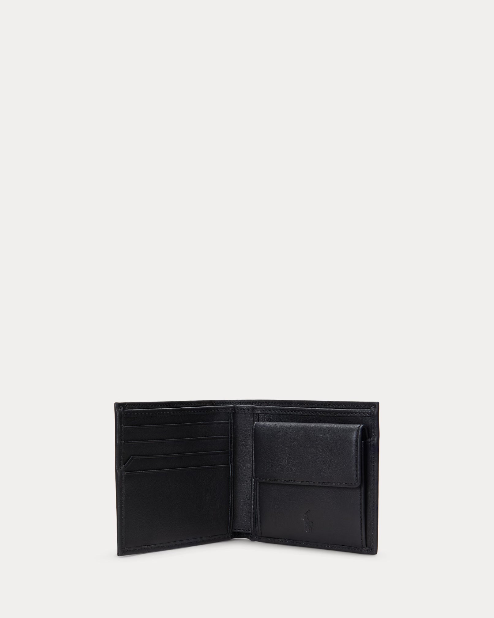 Porte-monnaie et billets en cuir lisse