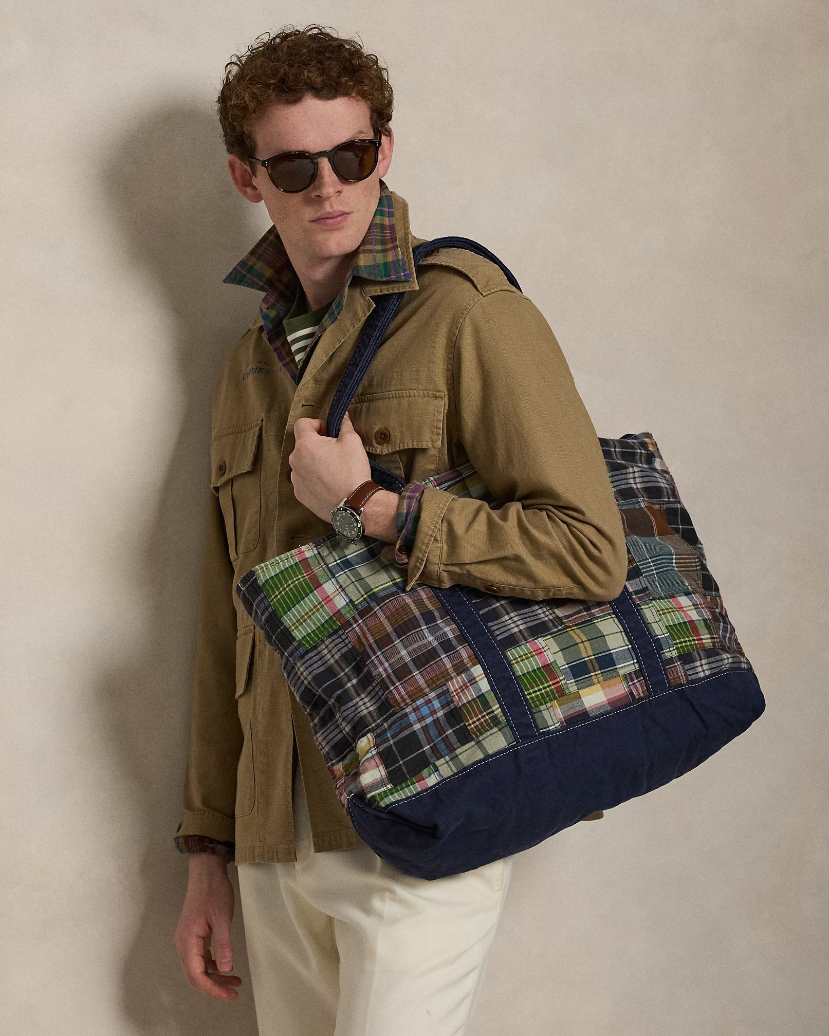Cabas patchwork en coton madras