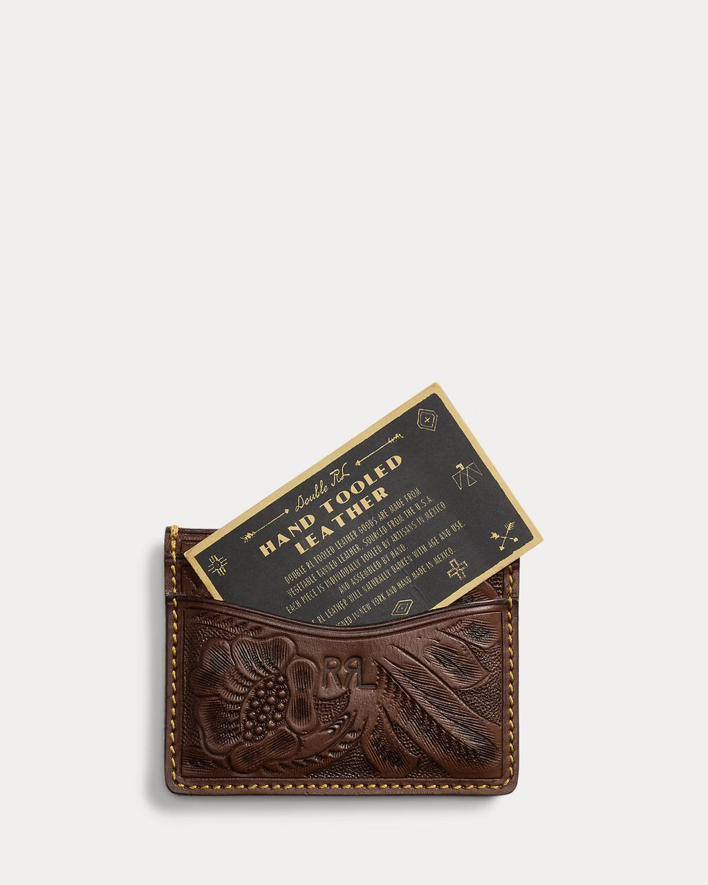 Porte-cartes en cuir repoussé à la main