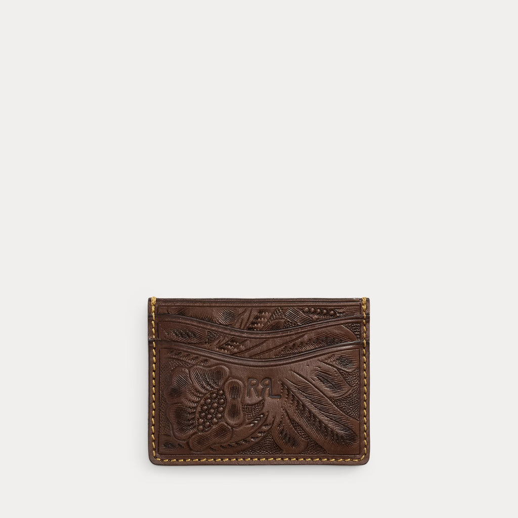Porte-cartes en cuir repoussé à la main