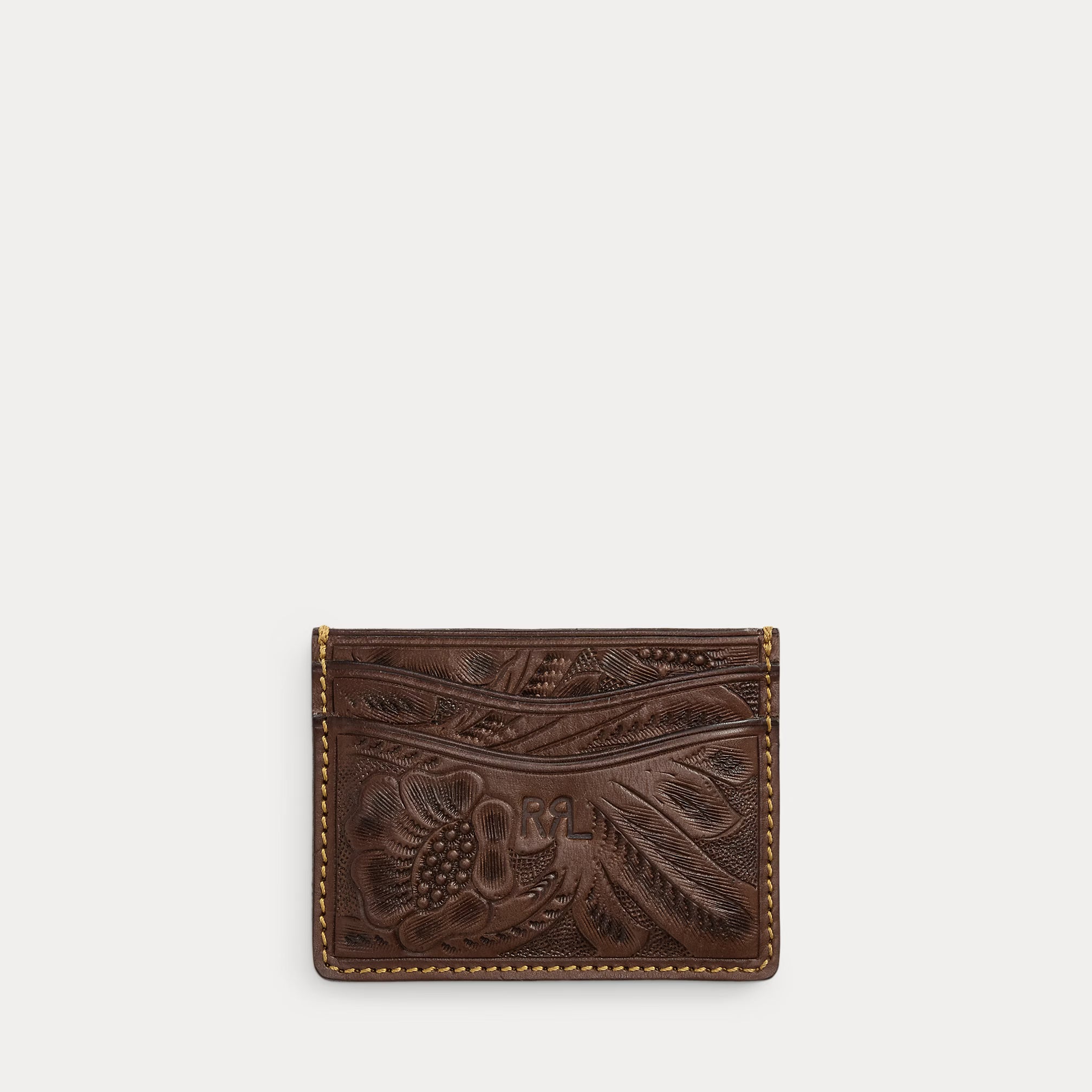 Porte-cartes en cuir repoussé à la main
