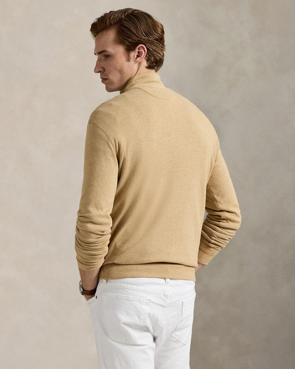 Pull demi-zippé en jersey luxueux