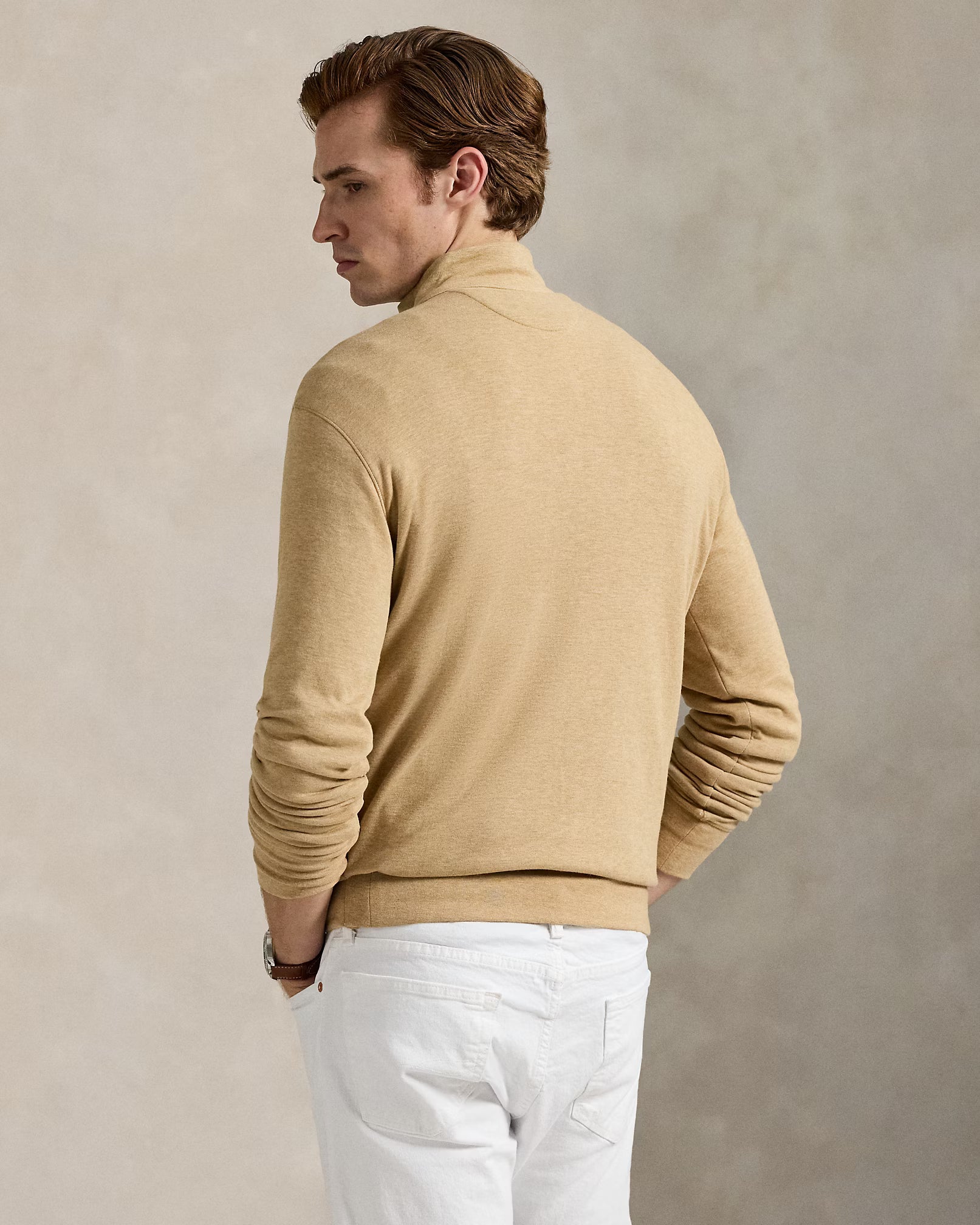 Pull demi-zippé en jersey luxueux
