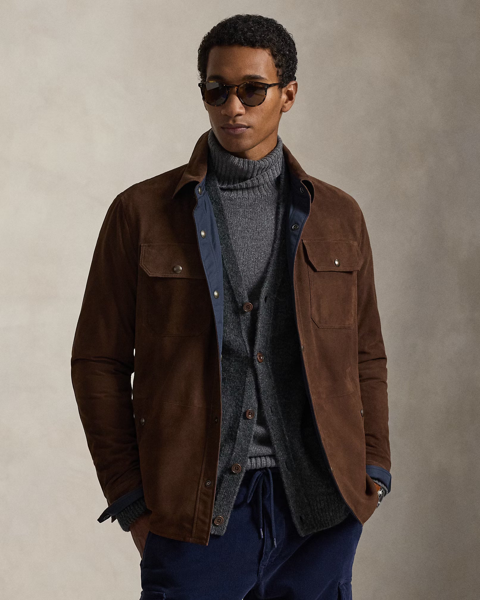 Surchemise réversible daim et taffetas