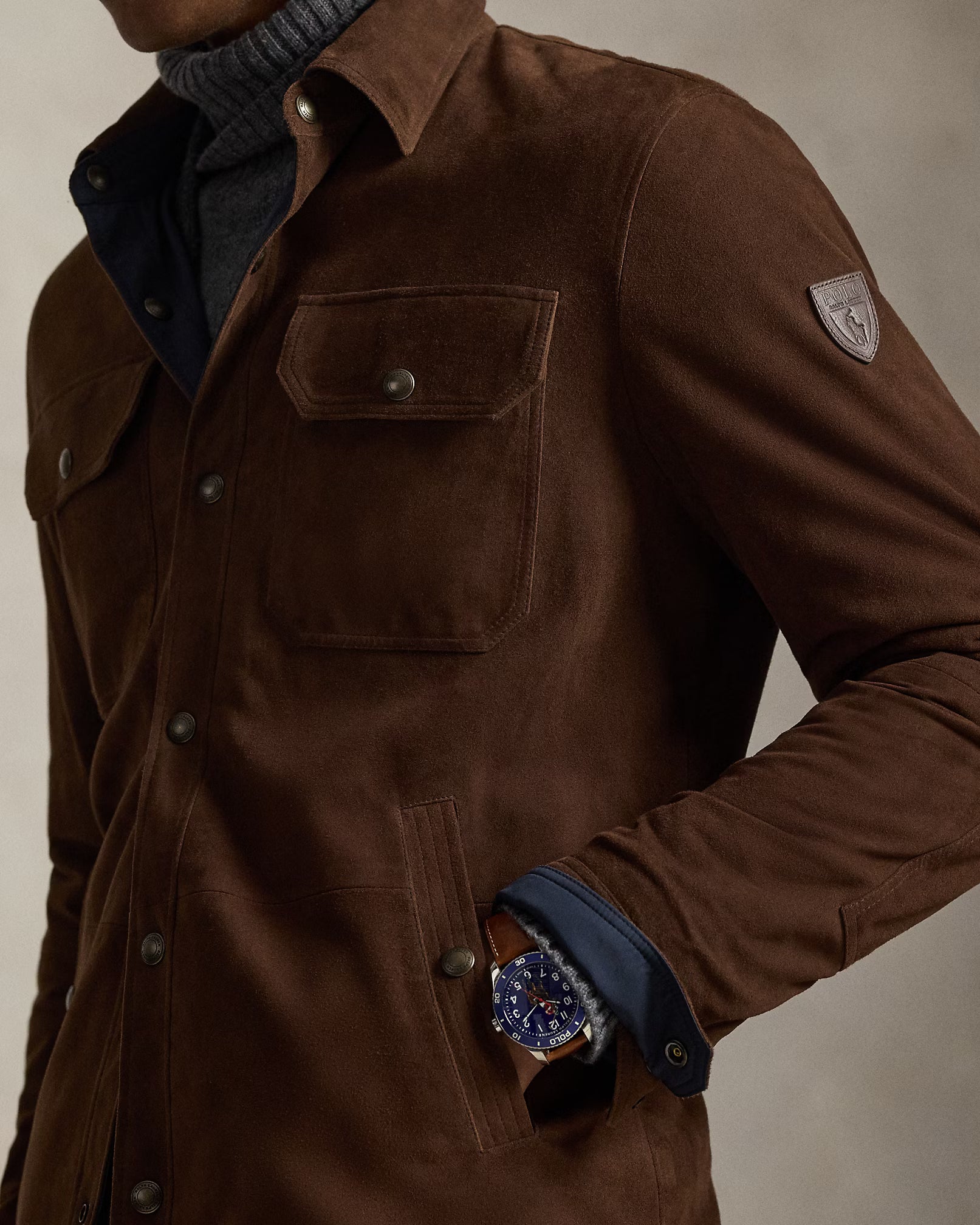 Surchemise réversible daim et taffetas