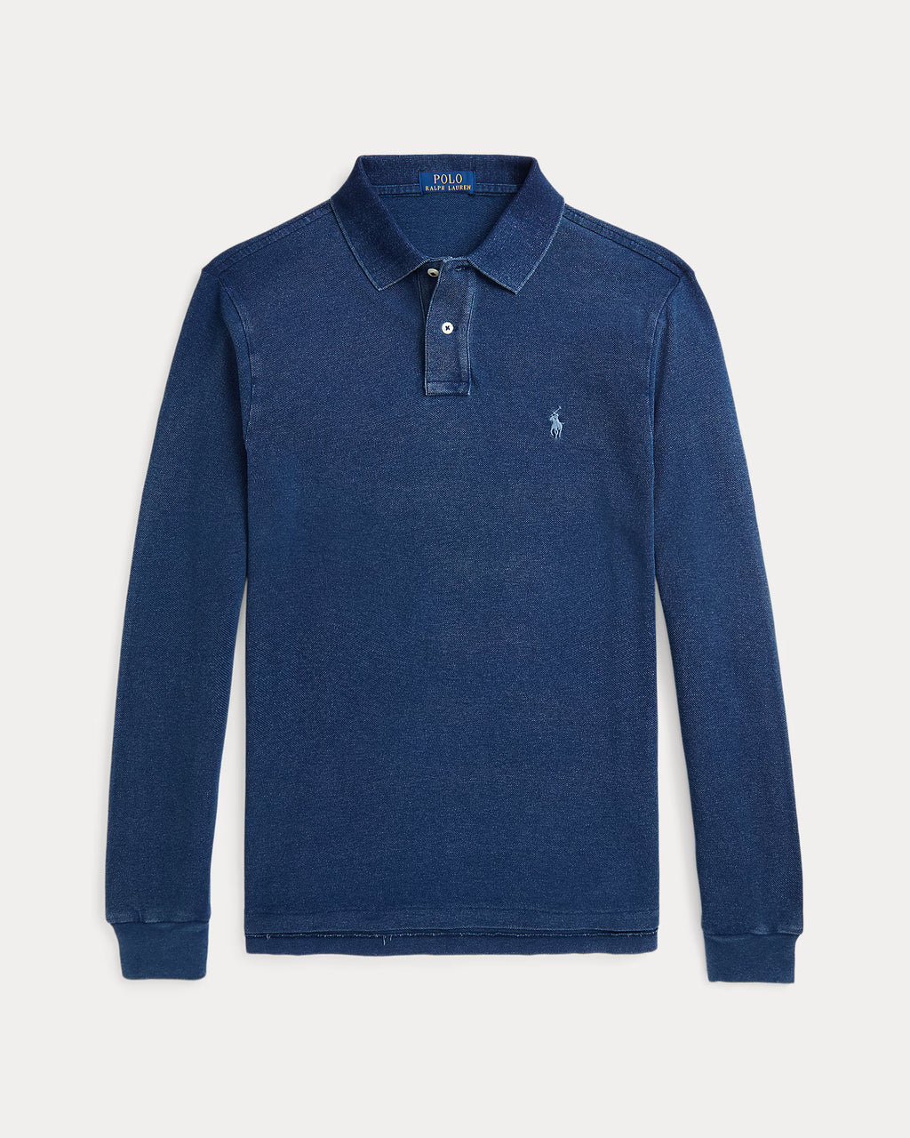 Polo en piqué indigo Custom Slim Fit