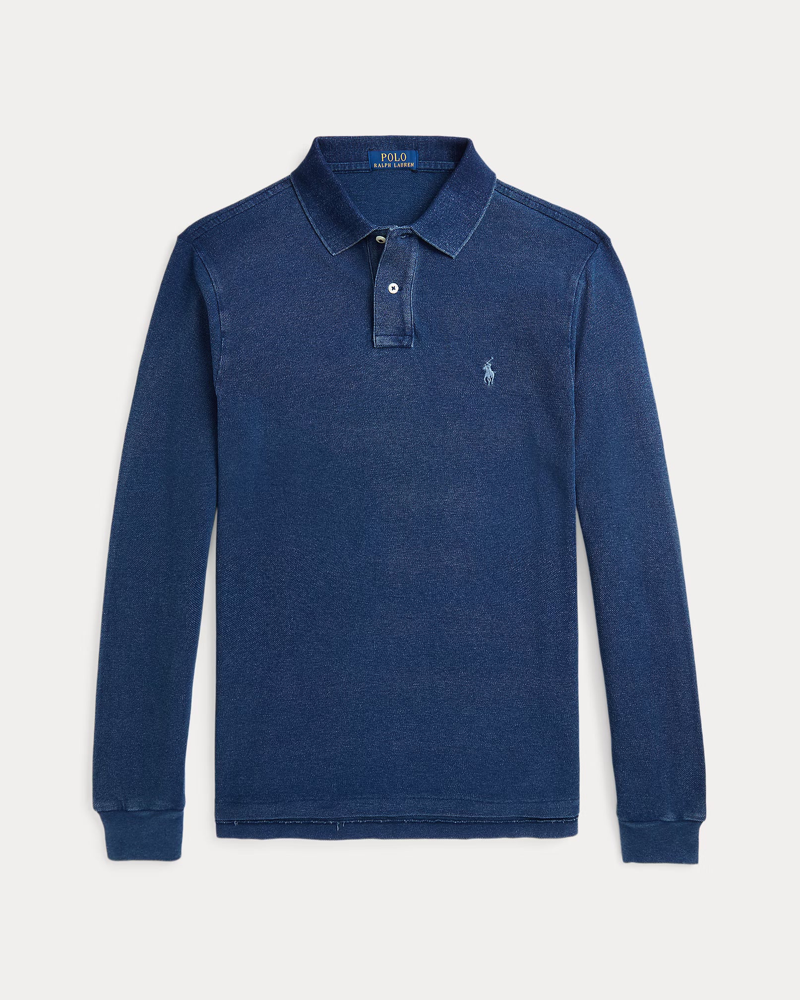 Polo en piqué indigo Custom Slim Fit