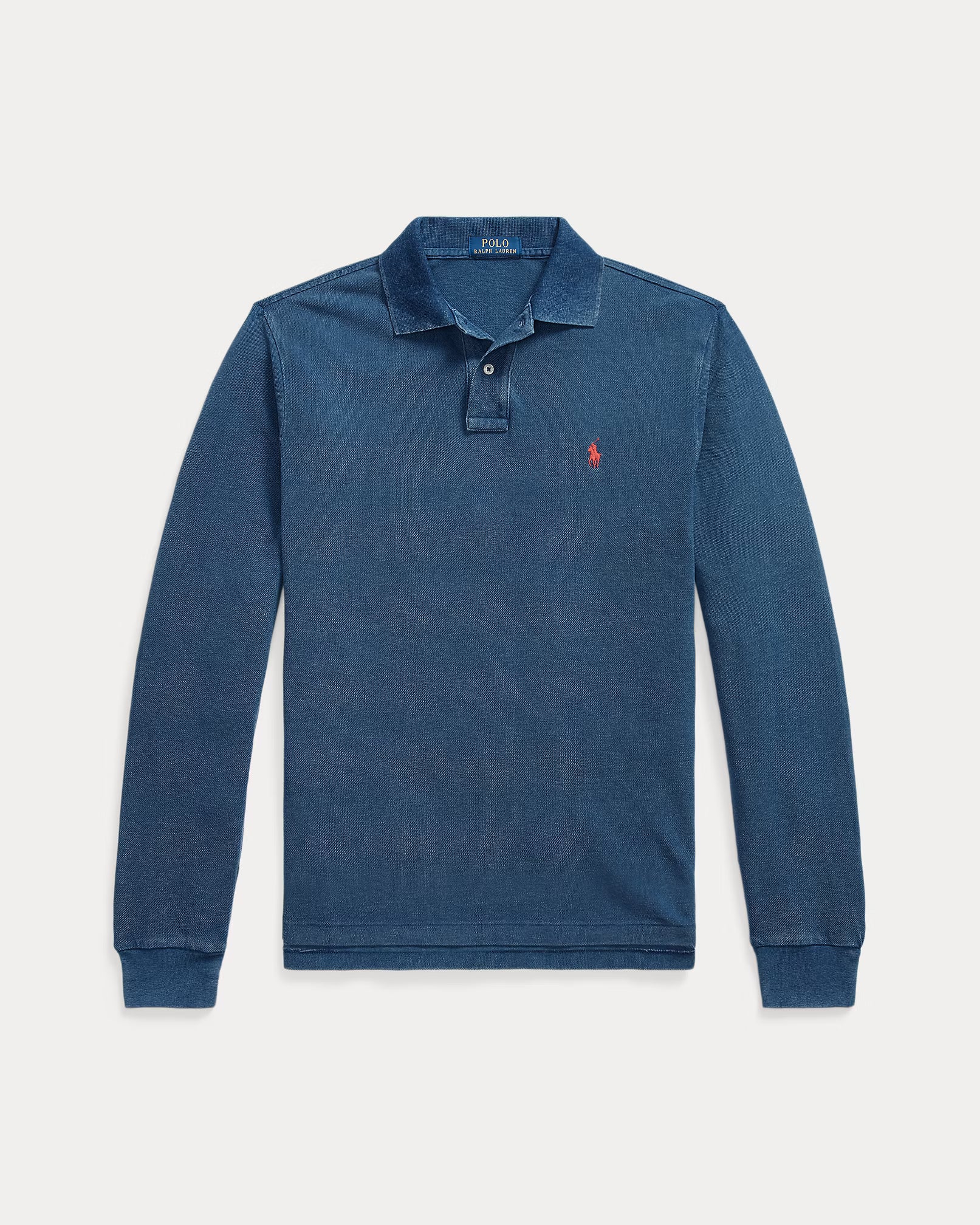 Polo en piqué indigo Custom Slim Fit