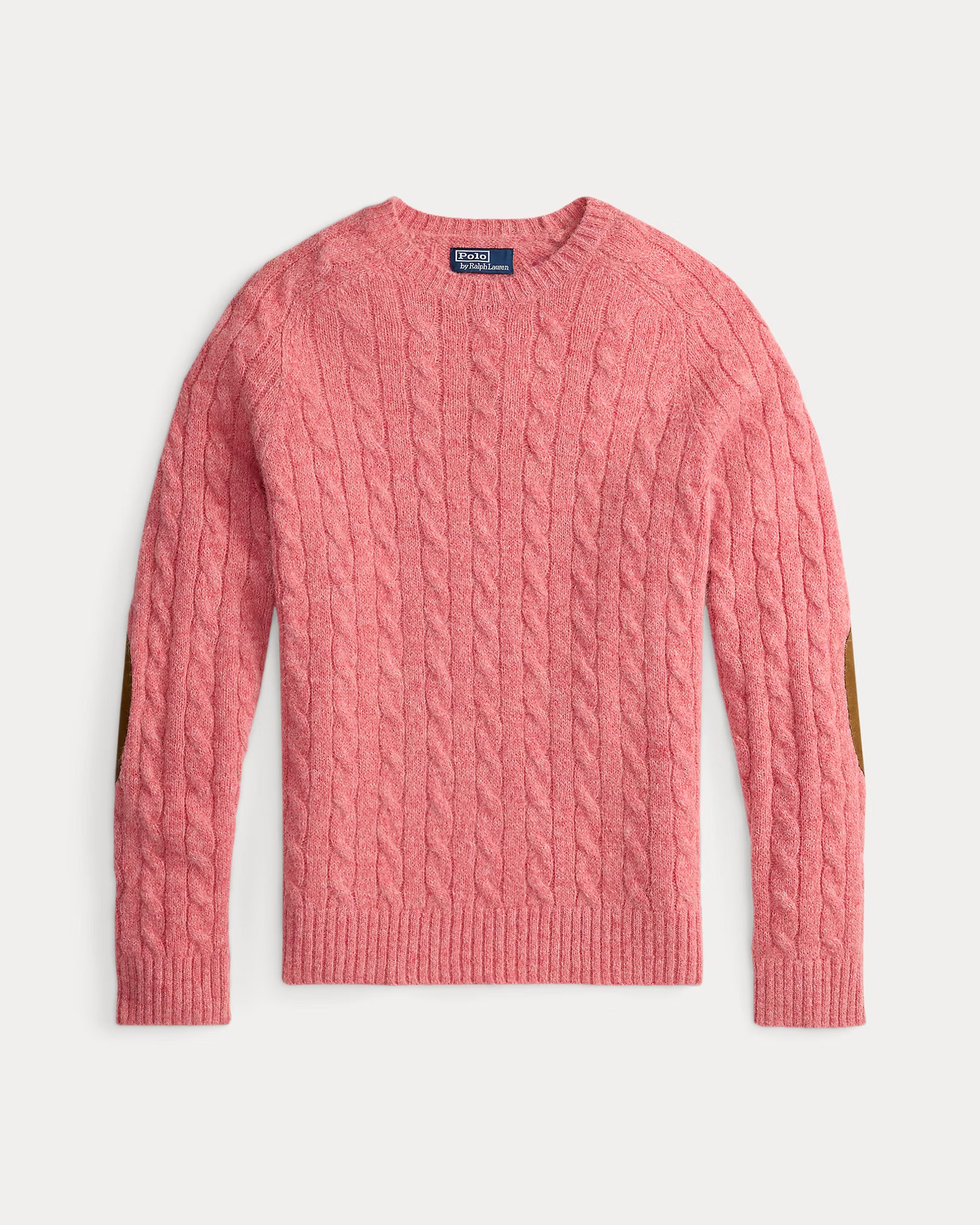 Pull torsadé à renforts en daim