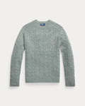 Pull torsadé à renforts en daim