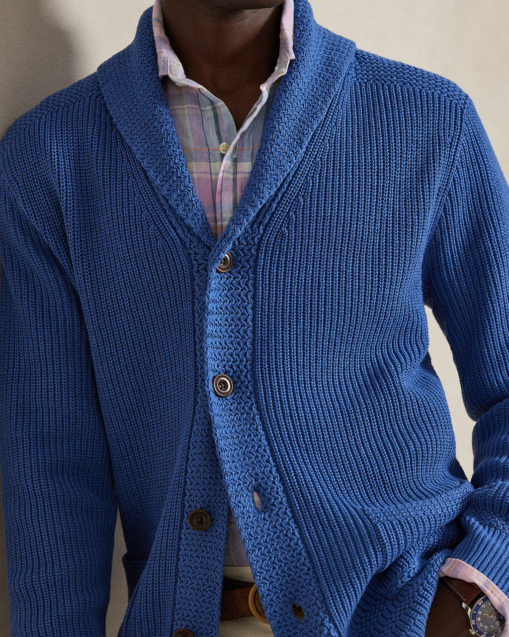 Cardigan à col châle en coton