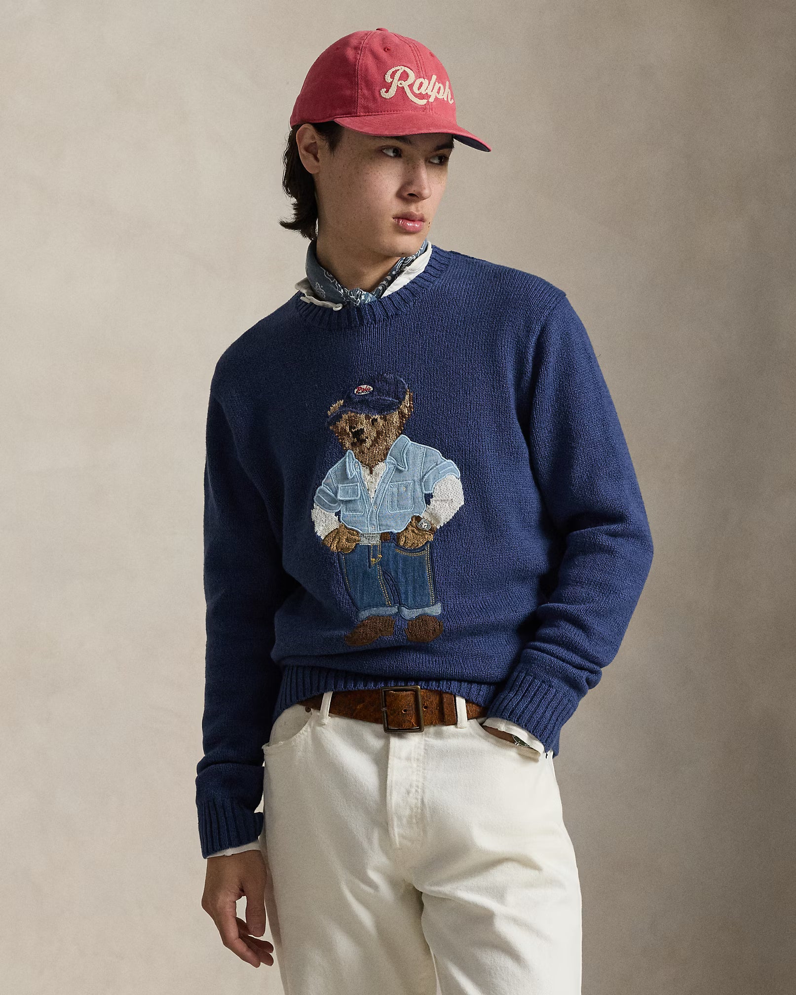 Pull Polo Bear en lin et coton
