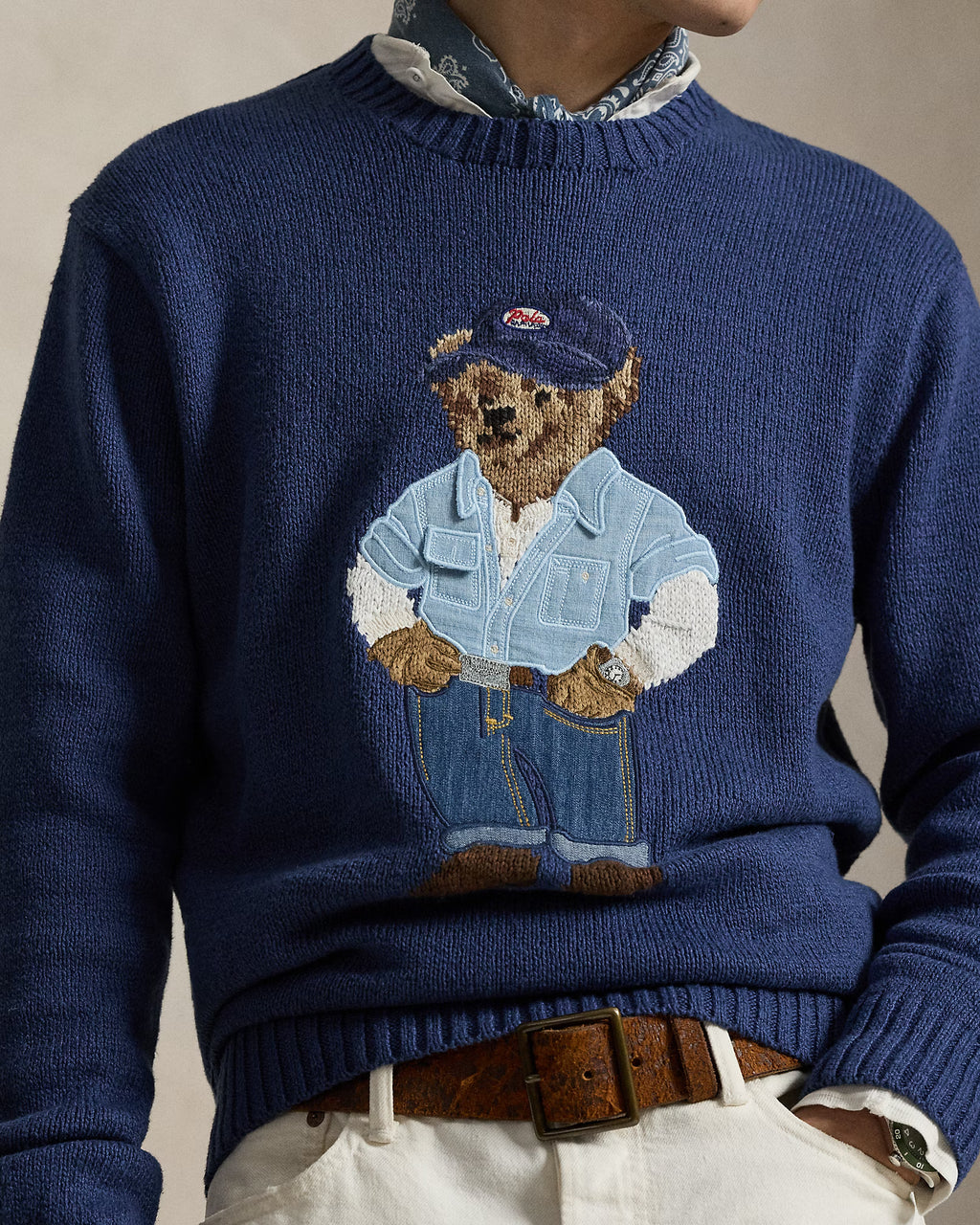 Pull Polo Bear en lin et coton