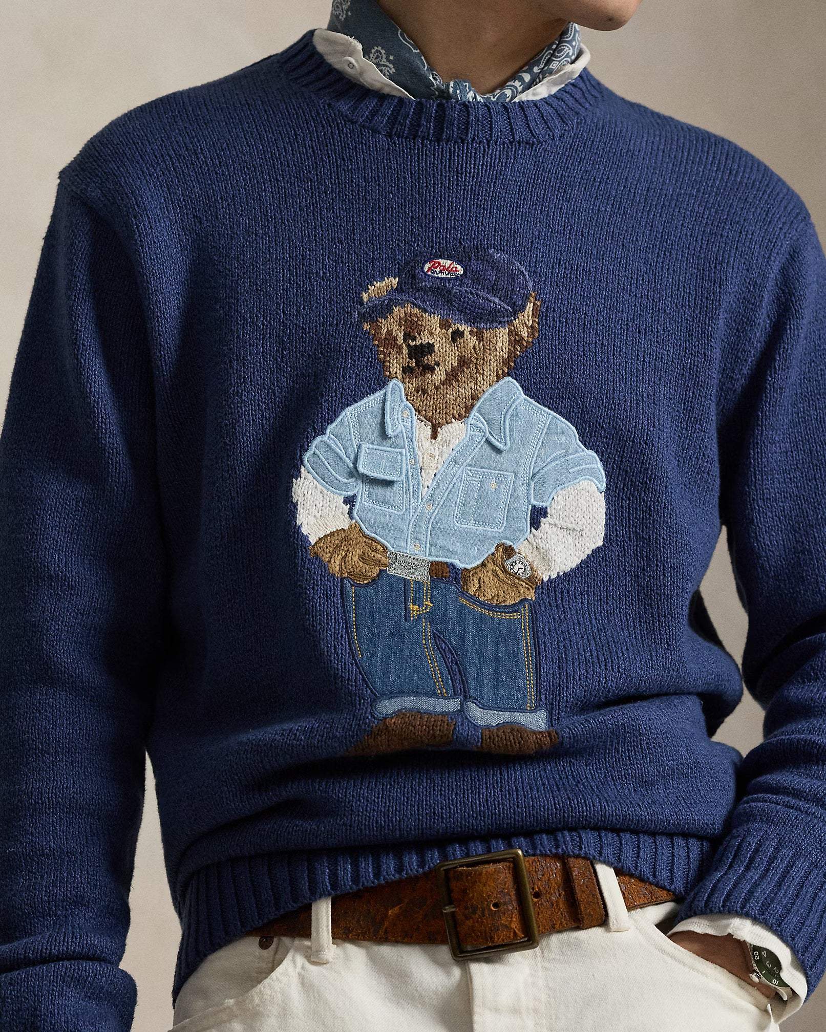 Pull Polo Bear en lin et coton