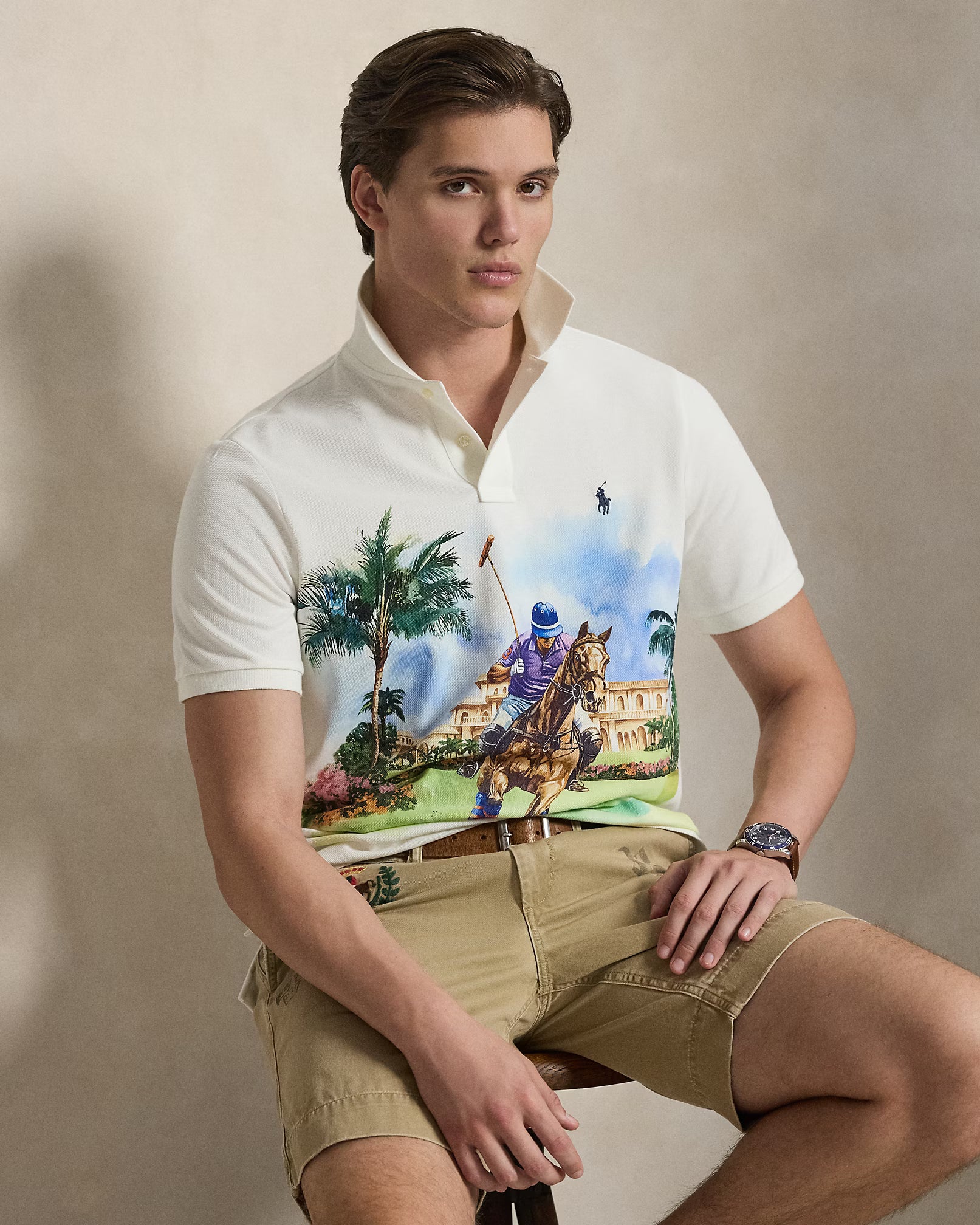 Polo classique à motif en piqué