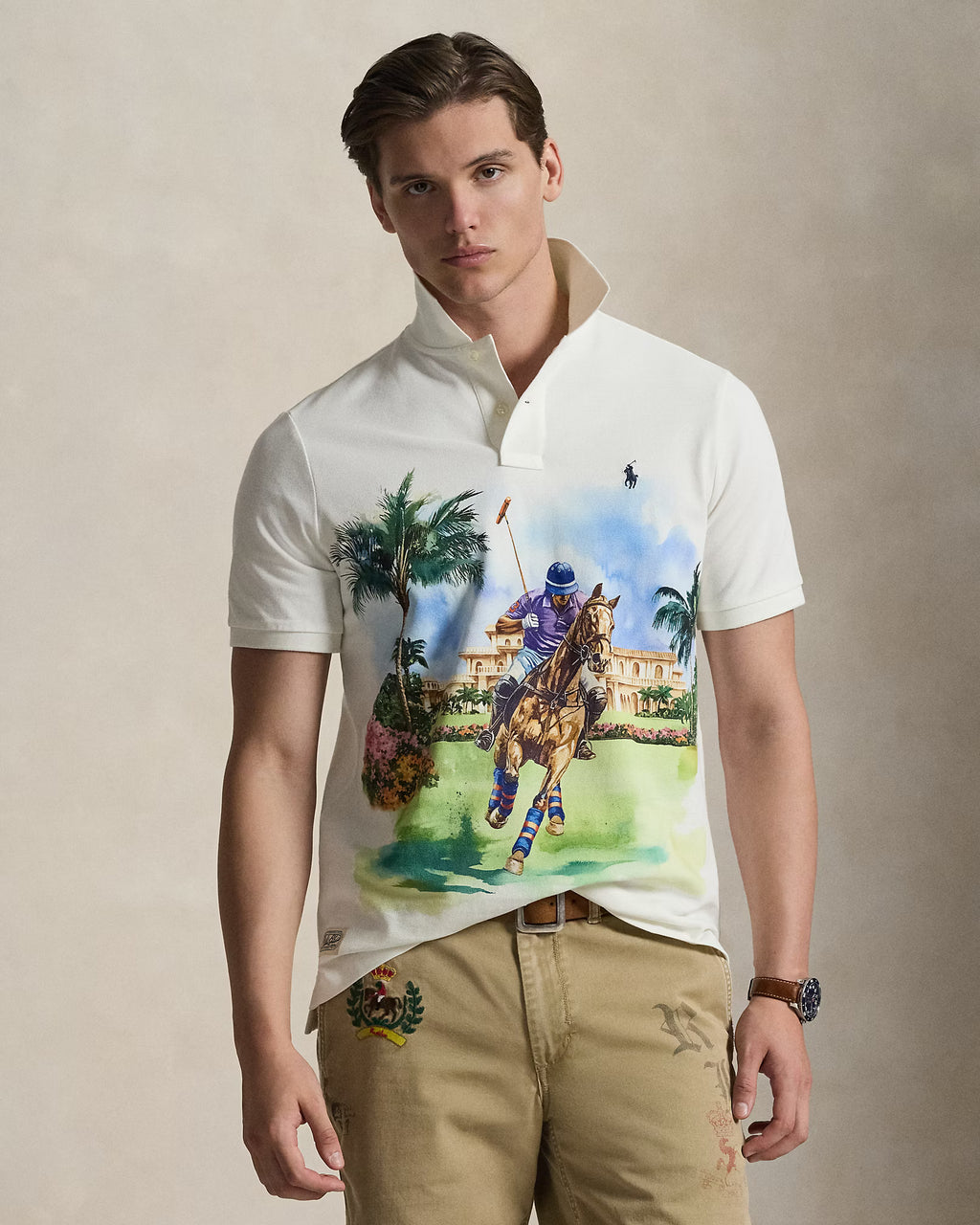 Polo classique à motif en piqué