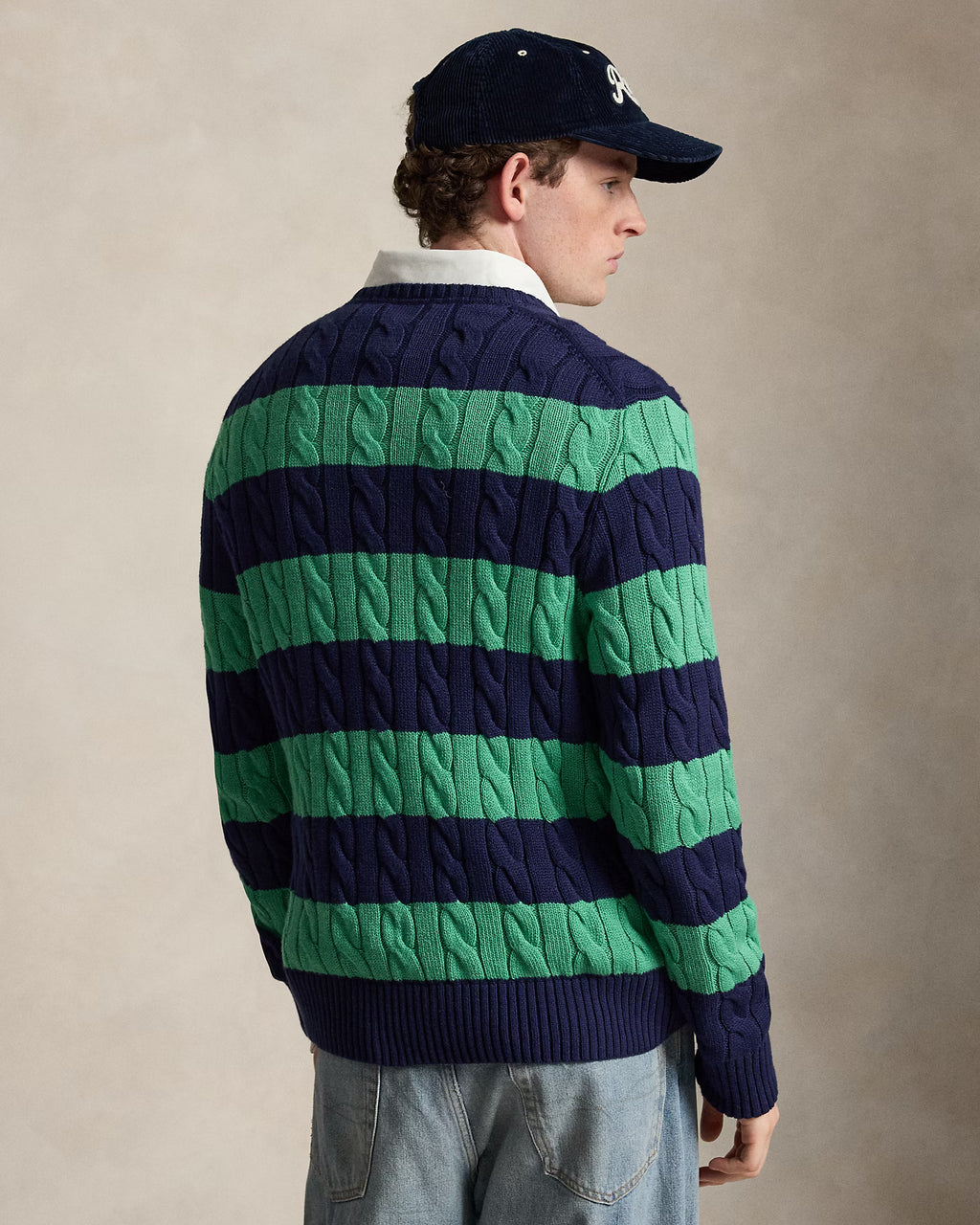 Pull rayé torsadé en coton