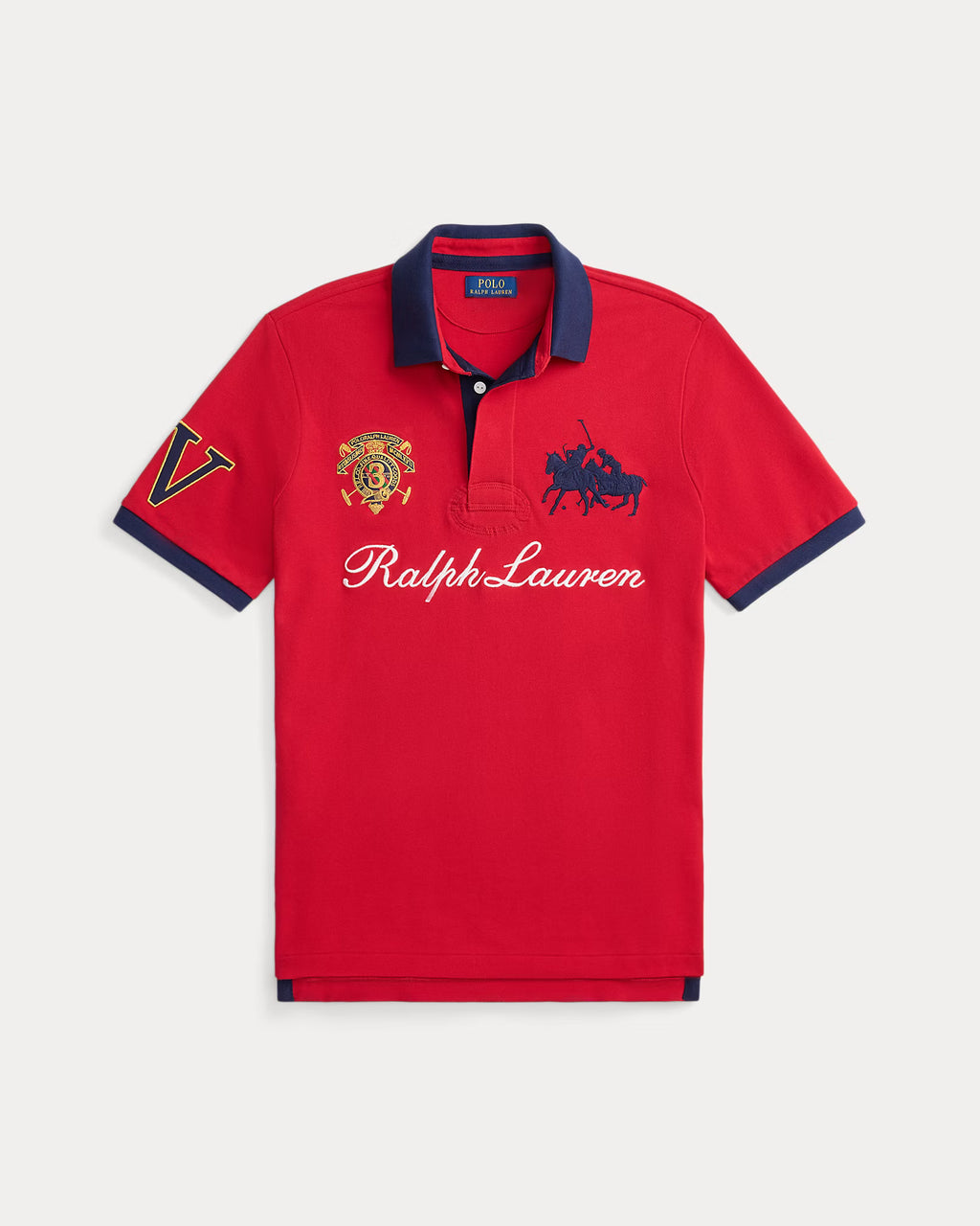 Polo classique à écusson en piqué