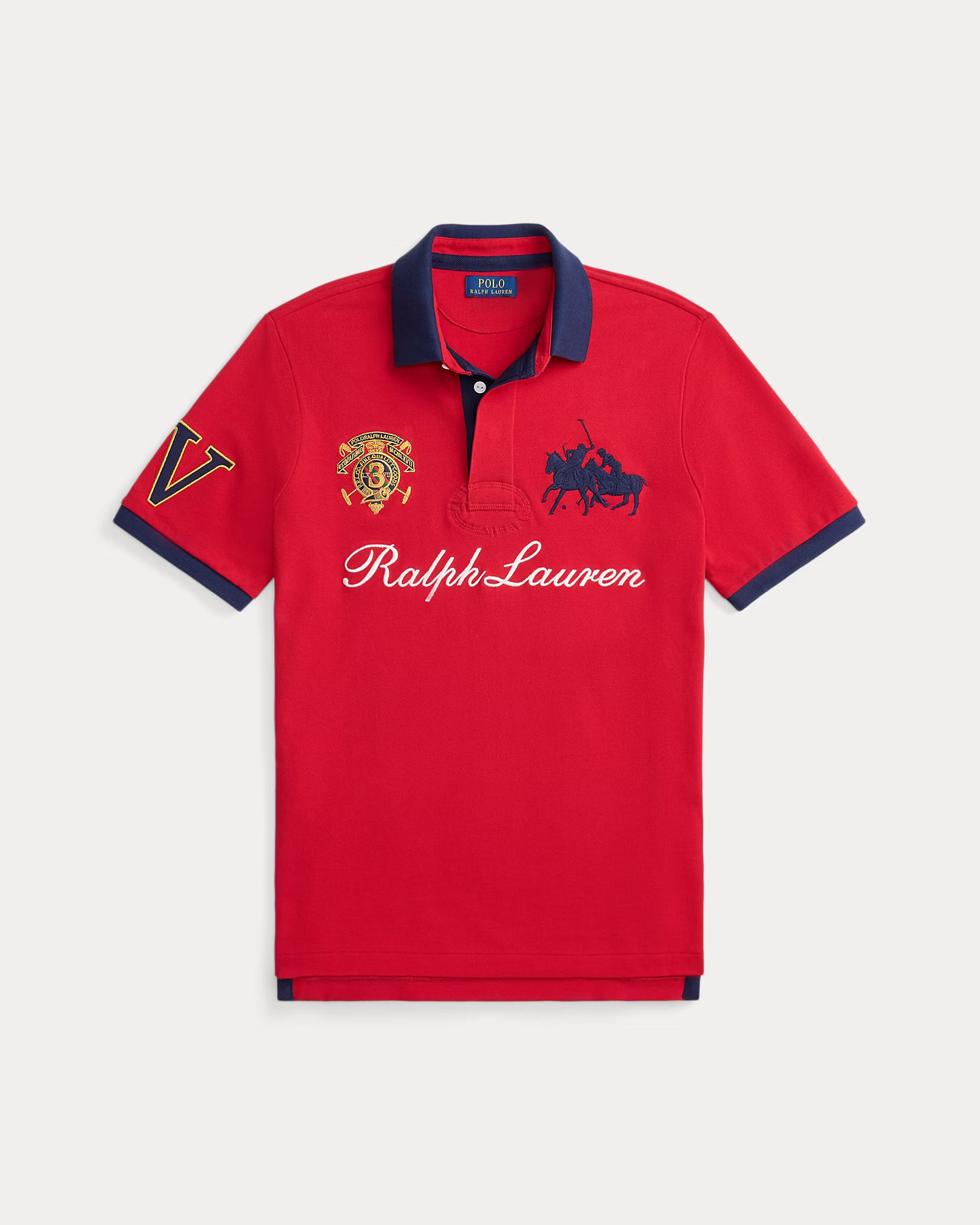 Polo classique à écusson en piqué