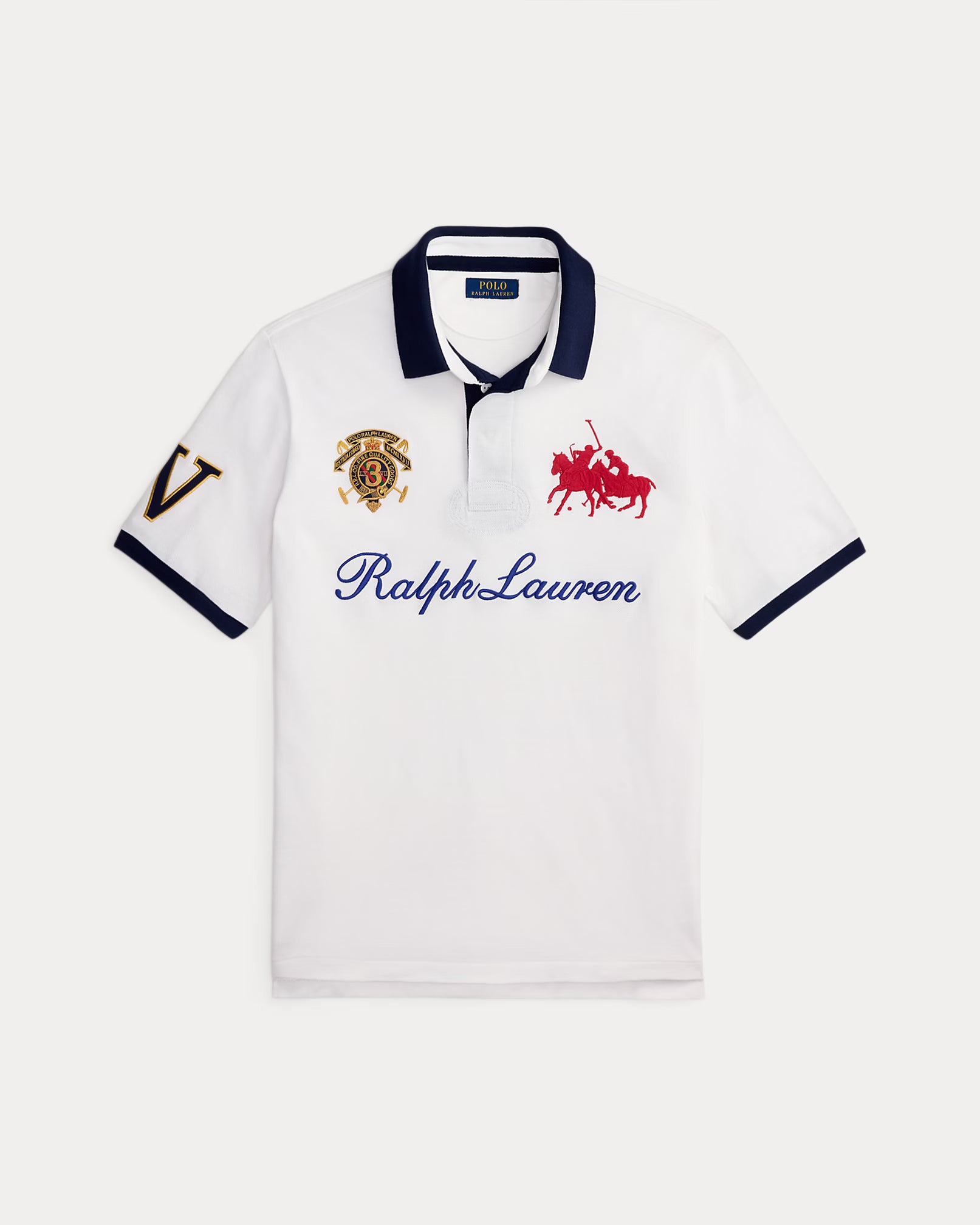 Polo classique à écusson en piqué
