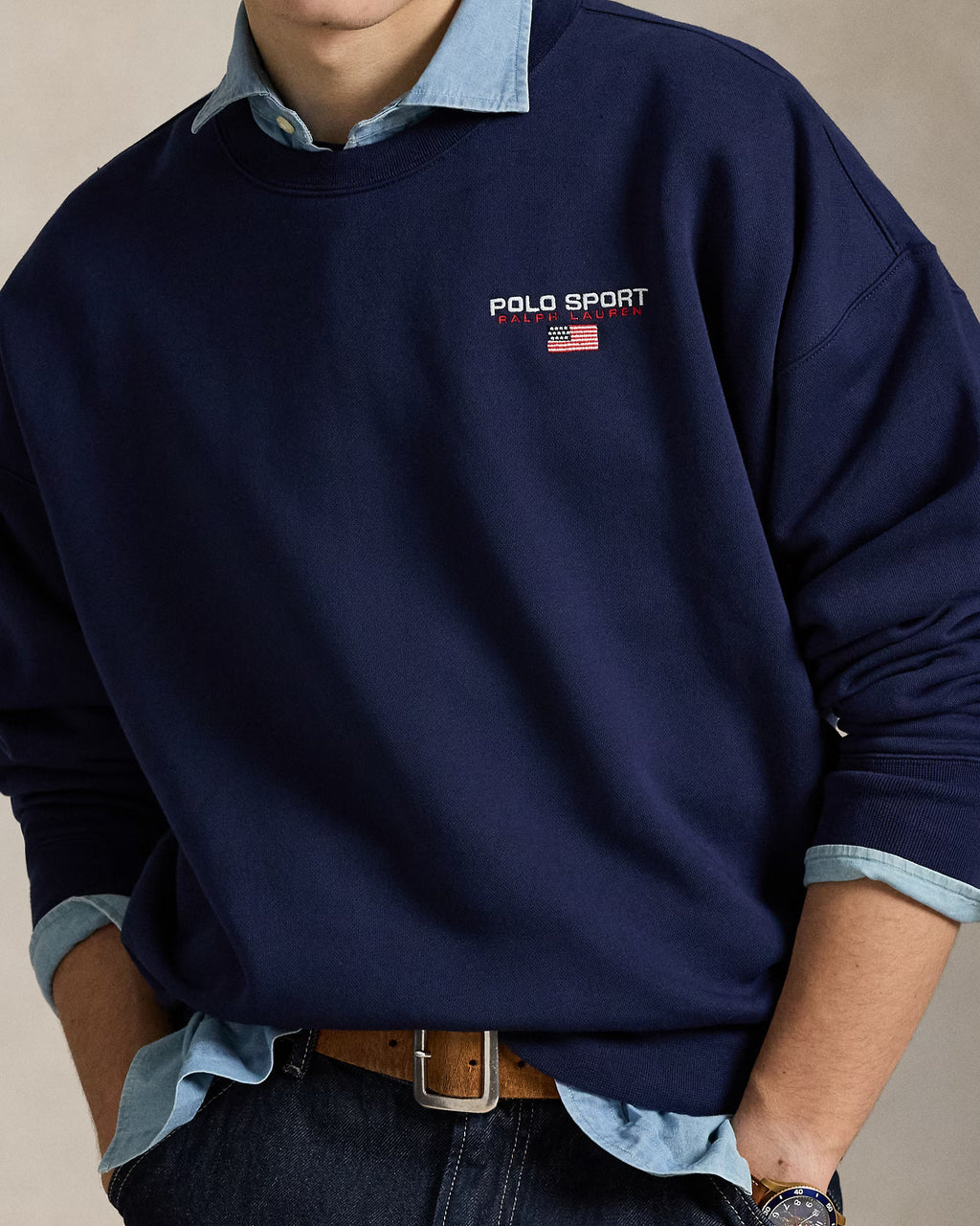 Sweat Polo Sport Relaxed Fit en molleton