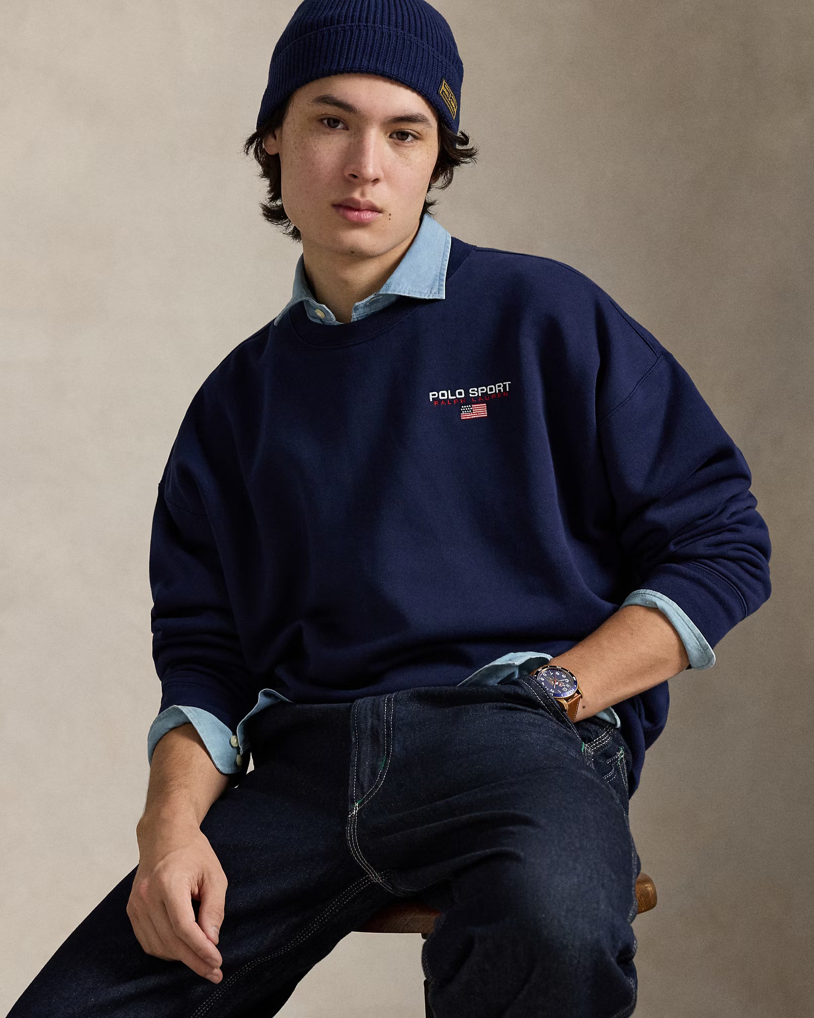 Sweat Polo Sport Relaxed Fit en molleton