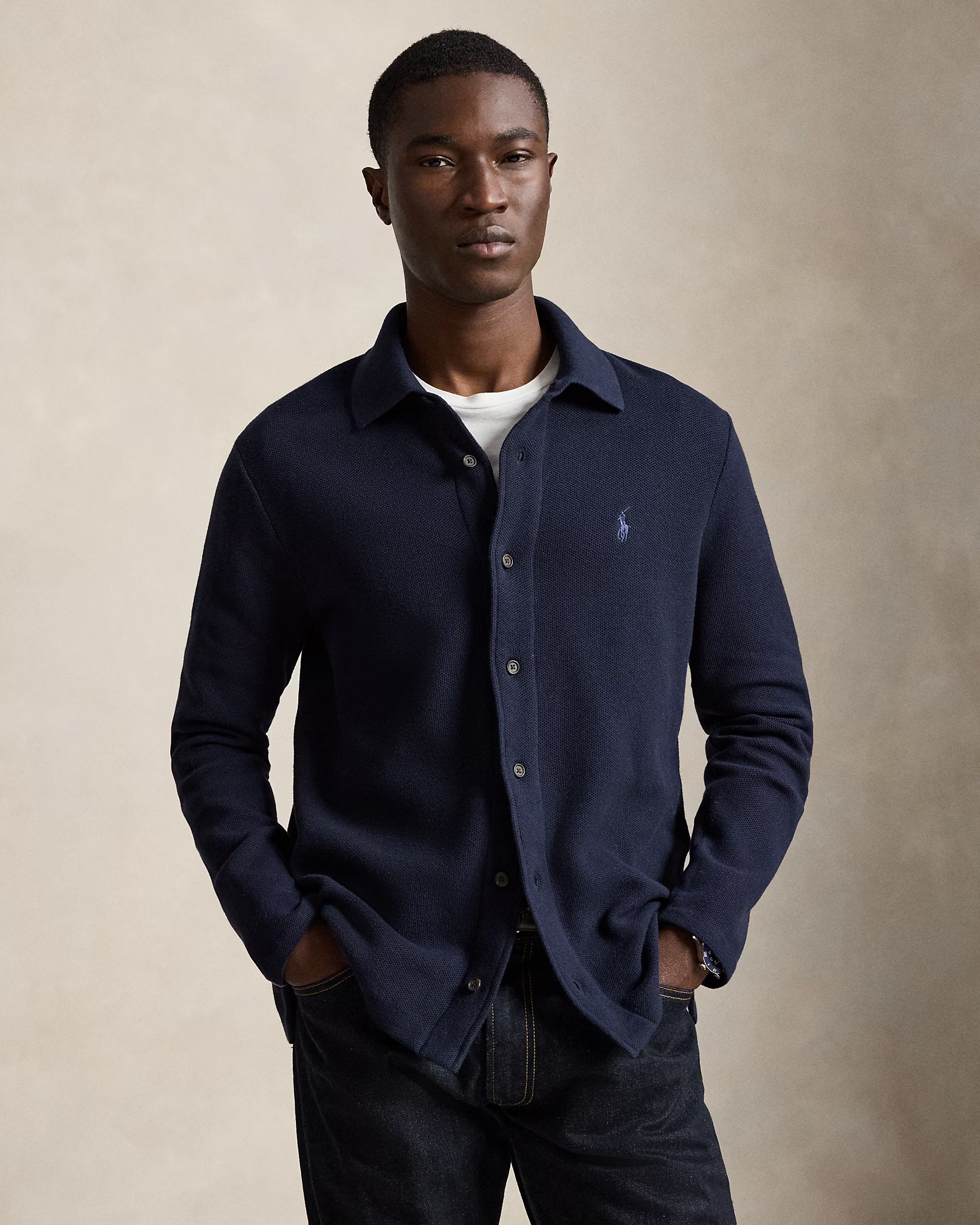 Cardigan en coton piqué