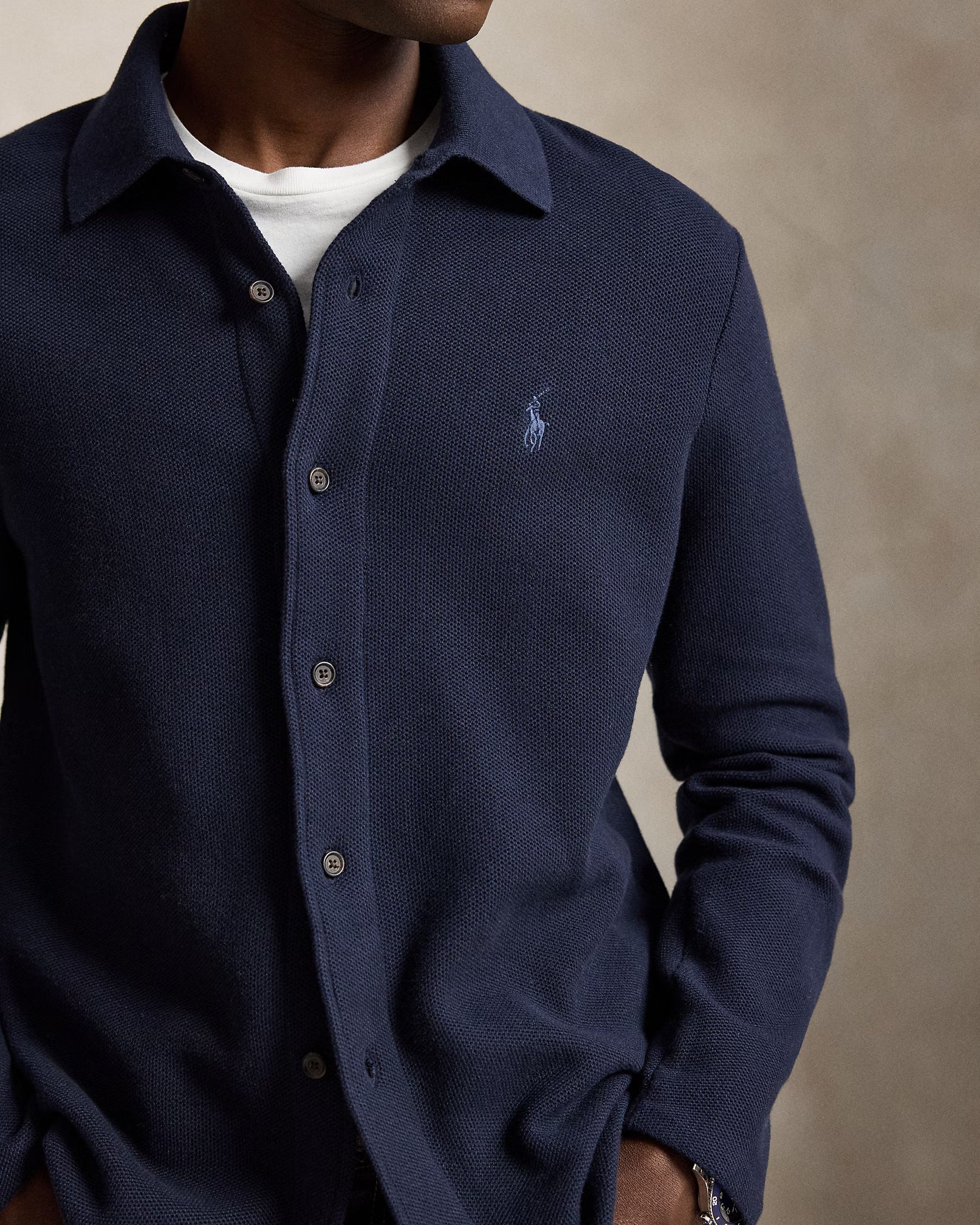 Cardigan en coton piqué