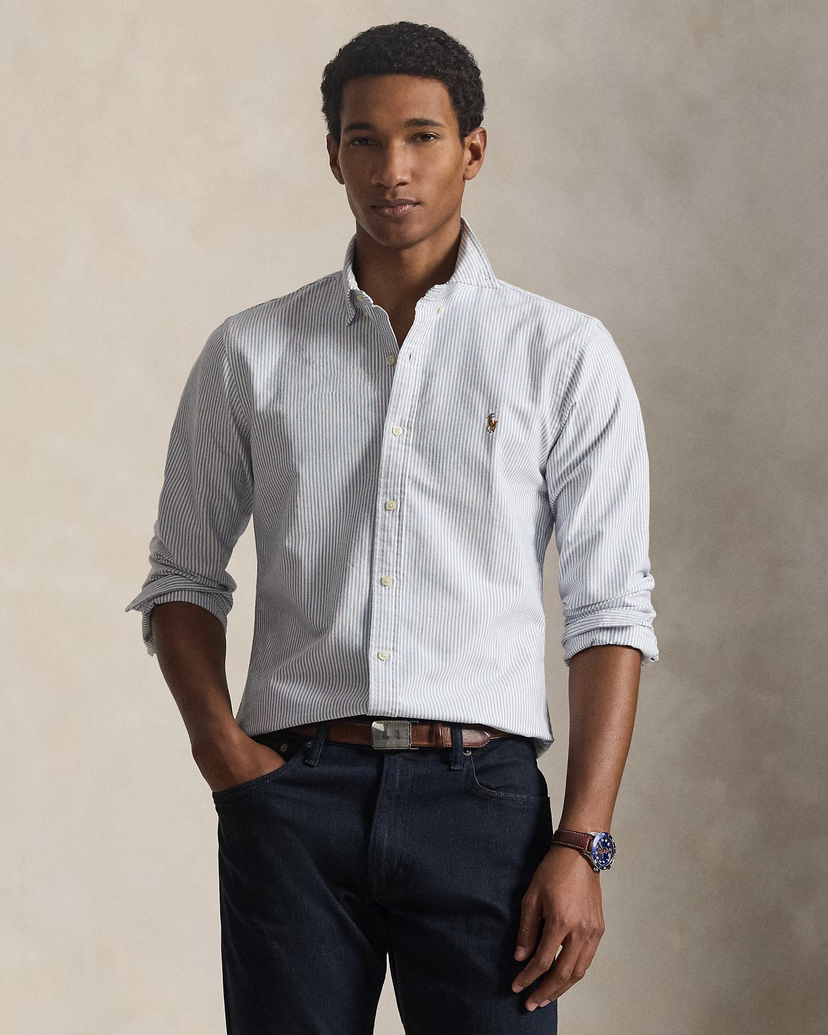 Chemise Oxford Slim Fit rayée