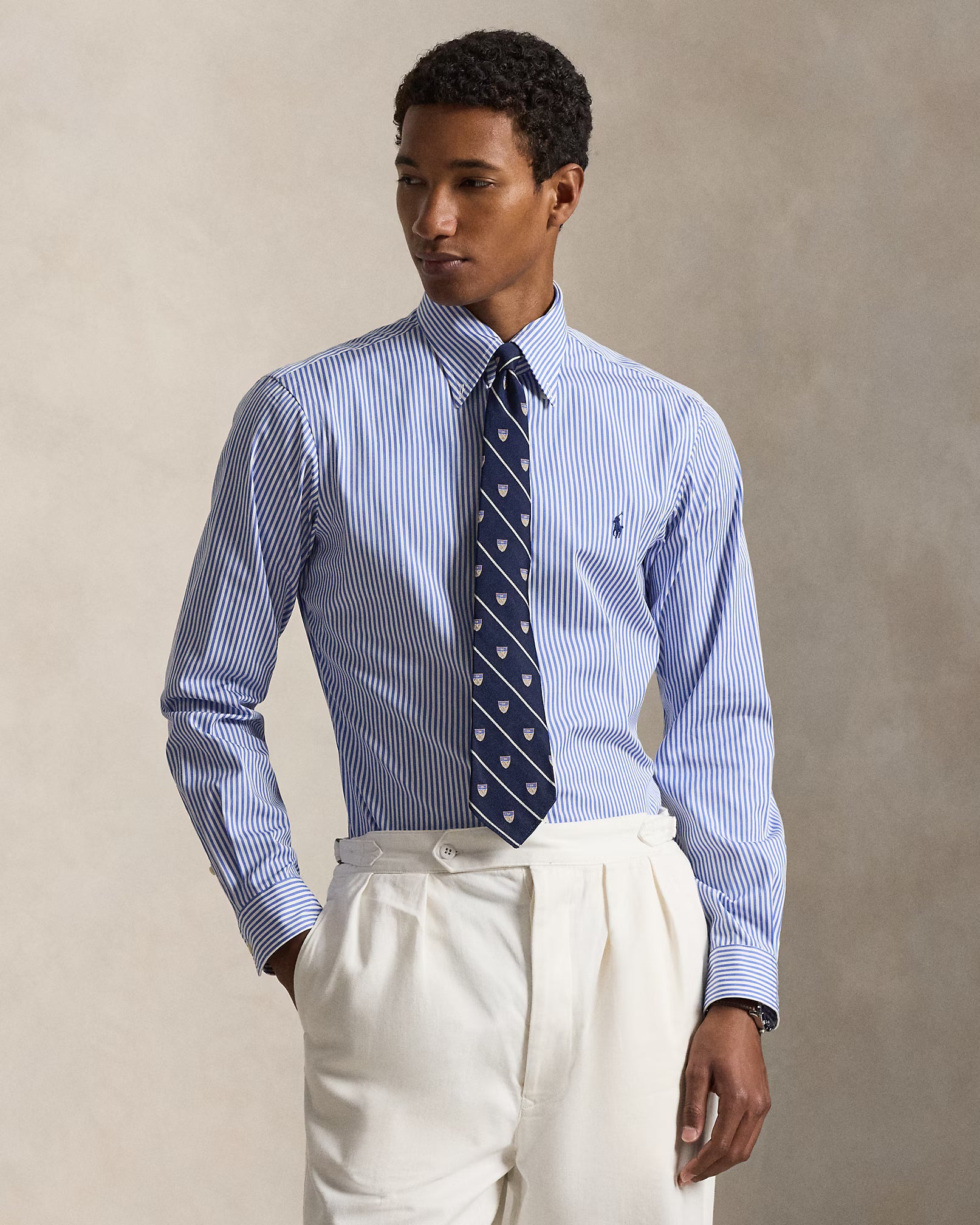 Chemise en popeline rayée Custom Fit
