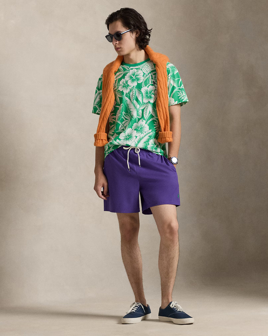T-shirt tropical coupe ajustée en jersey
