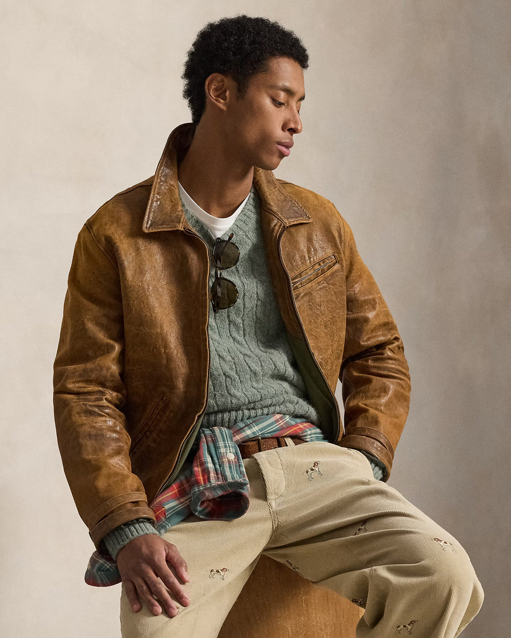 Veste Newsboy en cuir