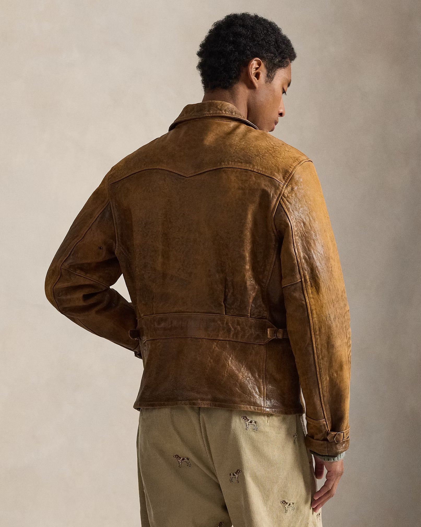 Veste Newsboy en cuir