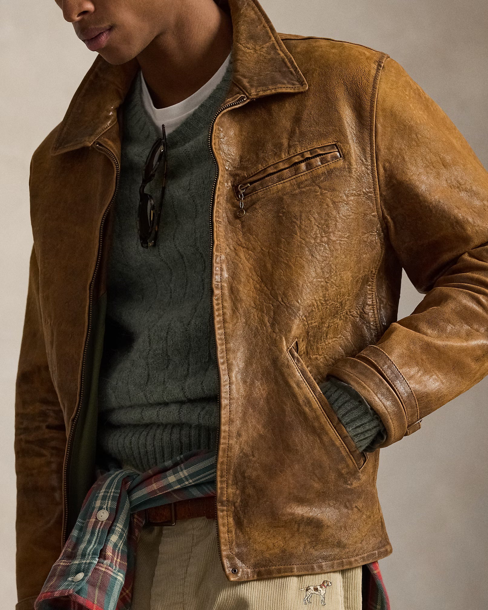 Veste Newsboy en cuir